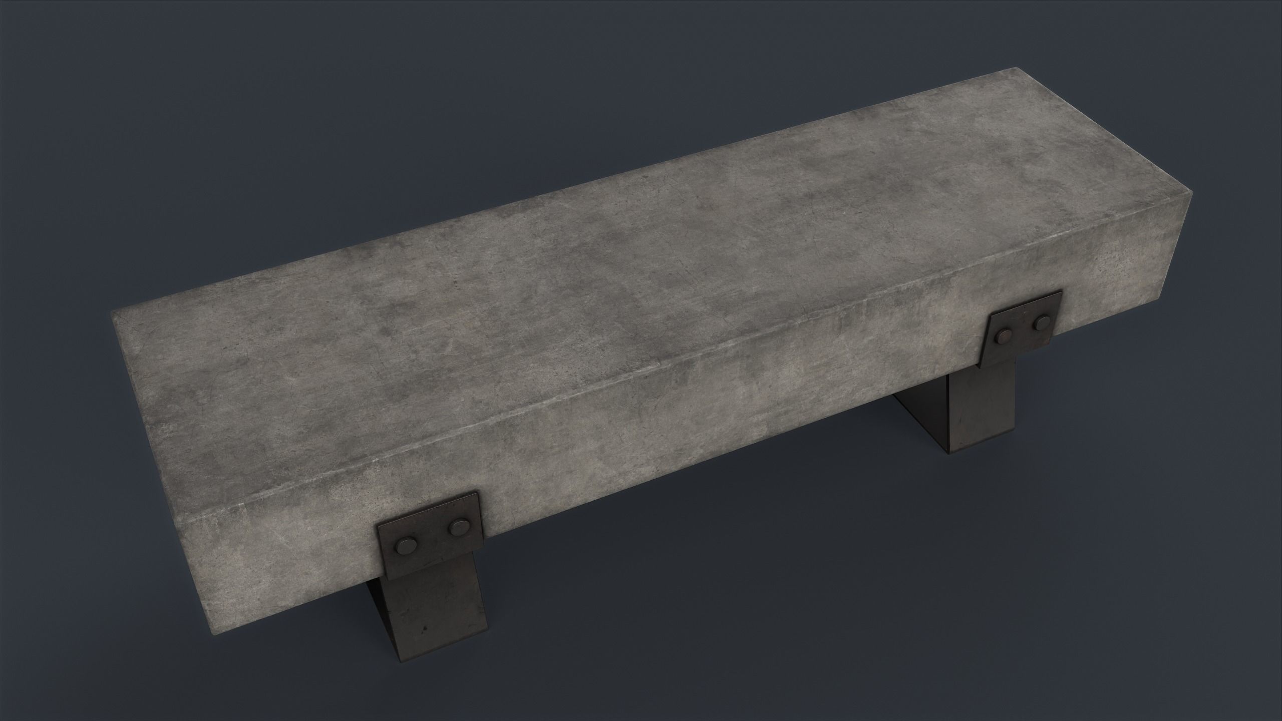 Modern Outdoor Bench 80 PBR Game Ready Low-poly 3D model_1
