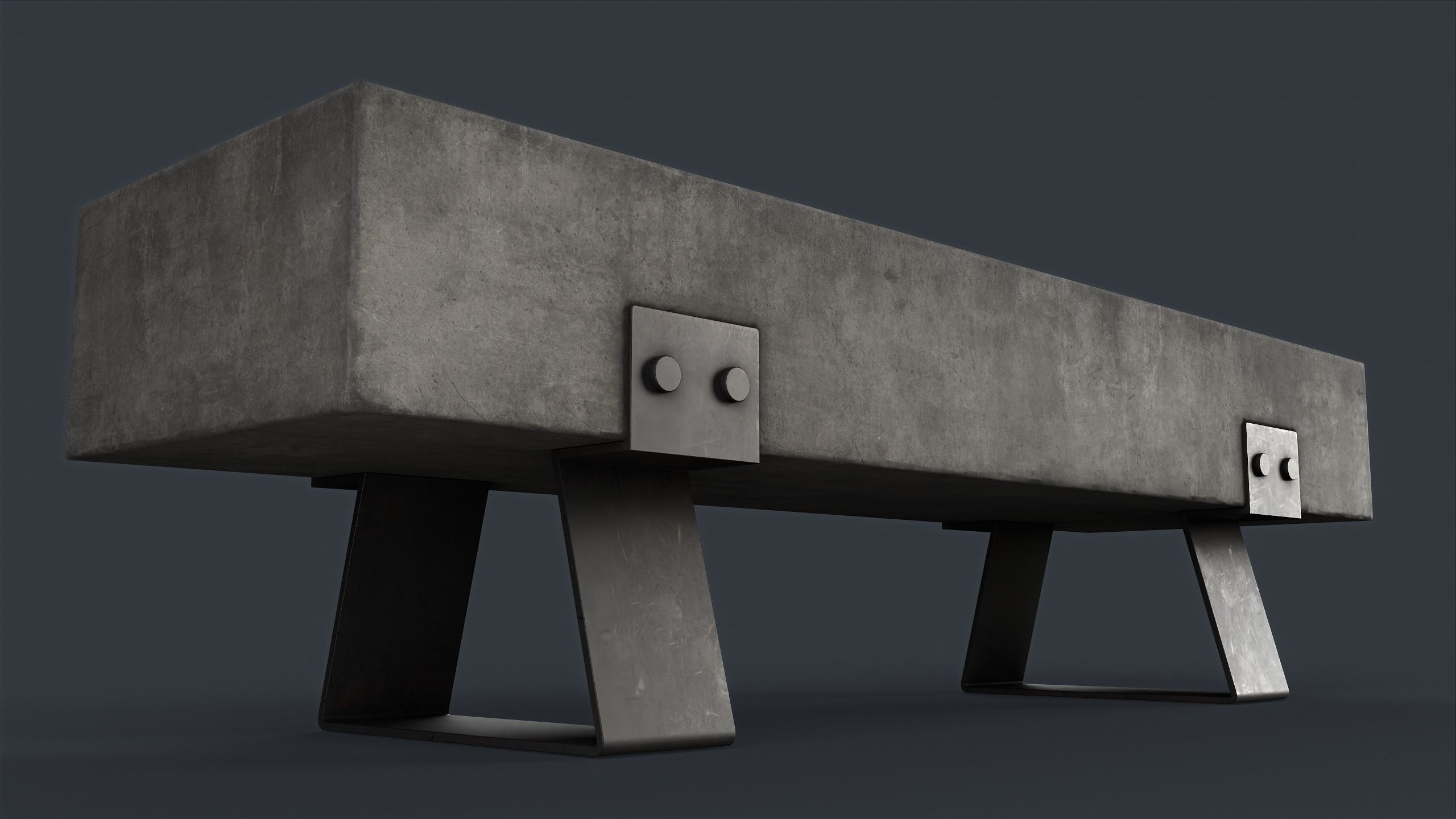 Modern Outdoor Bench 80 PBR Game Ready Low-poly 3D model_21