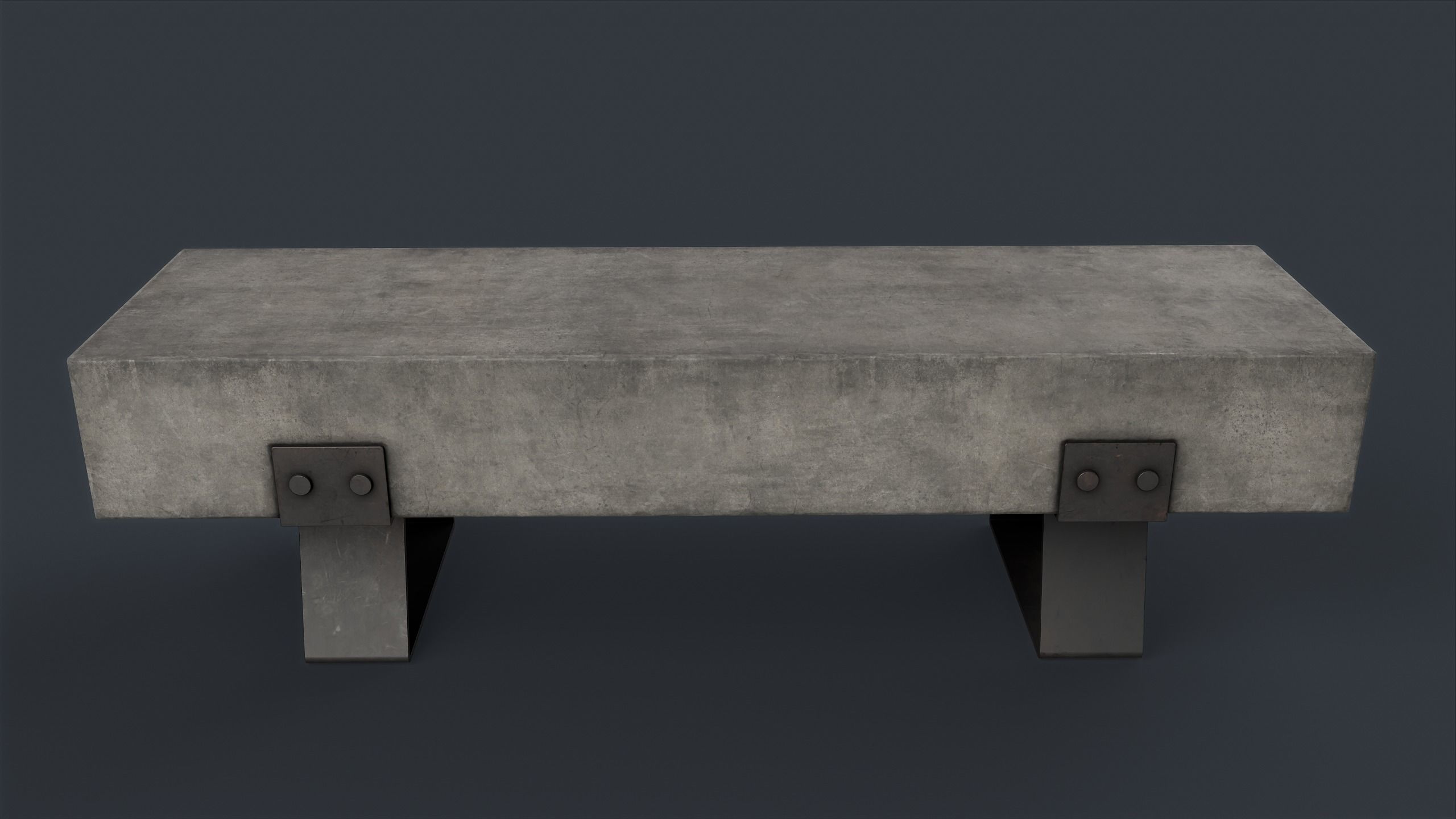 Modern Outdoor Bench 80 PBR Game Ready Low-poly 3D model_7