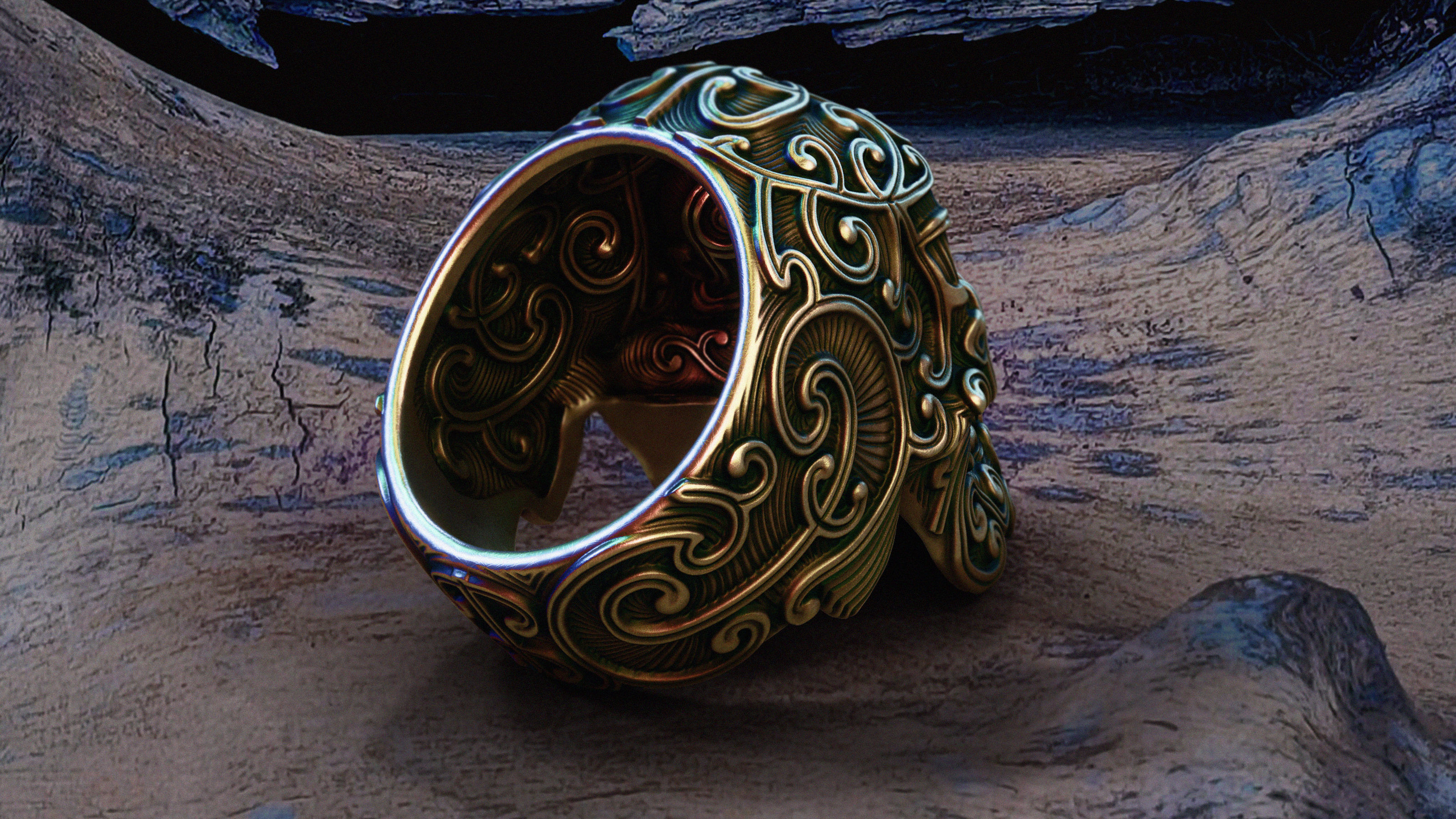 skull ring 3D print model_1