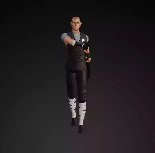 Samurai monk -  PBR Low Poly Character  Free low-poly 3D model