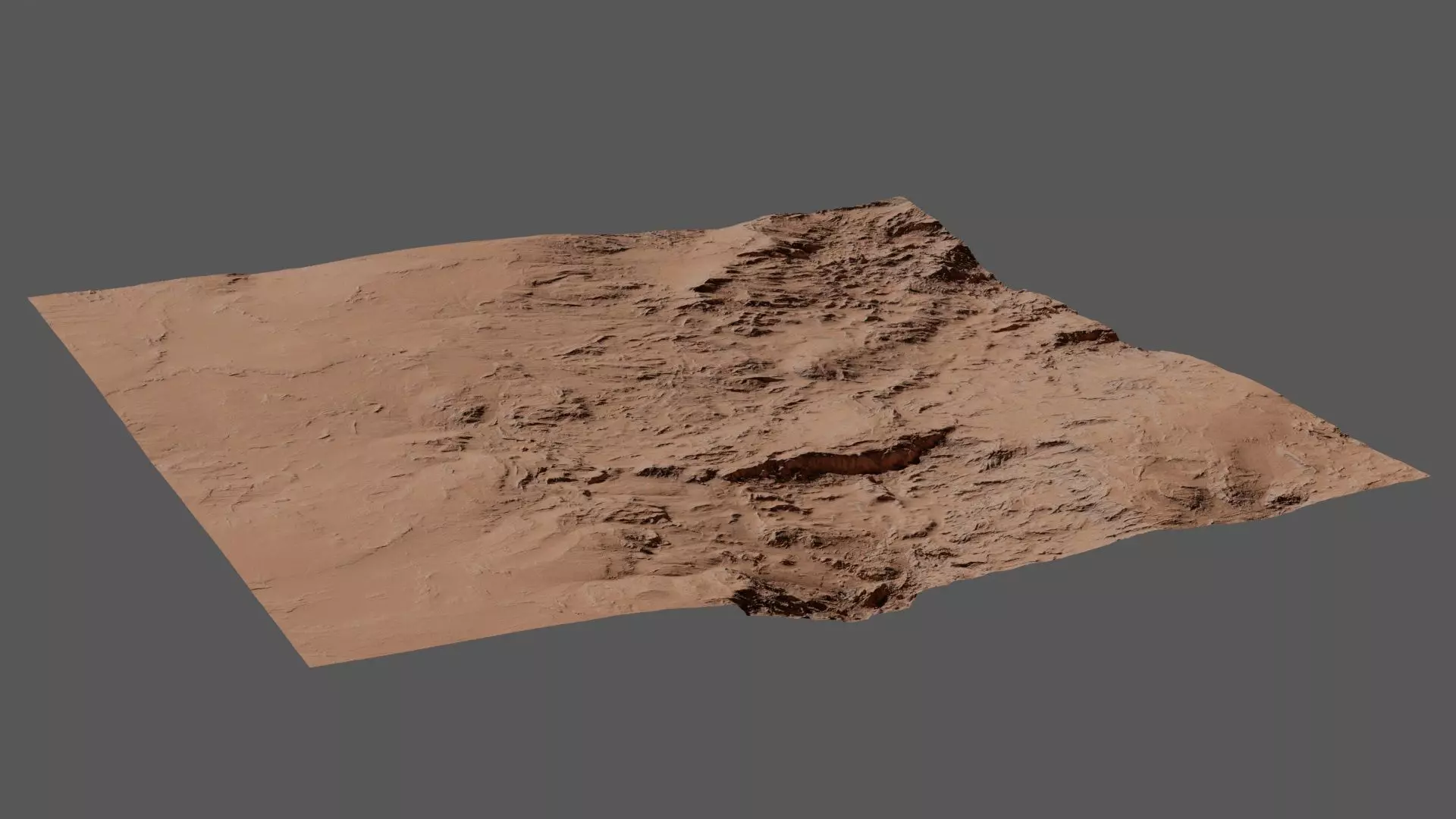 Mars Terrain Low-poly 3D model_0