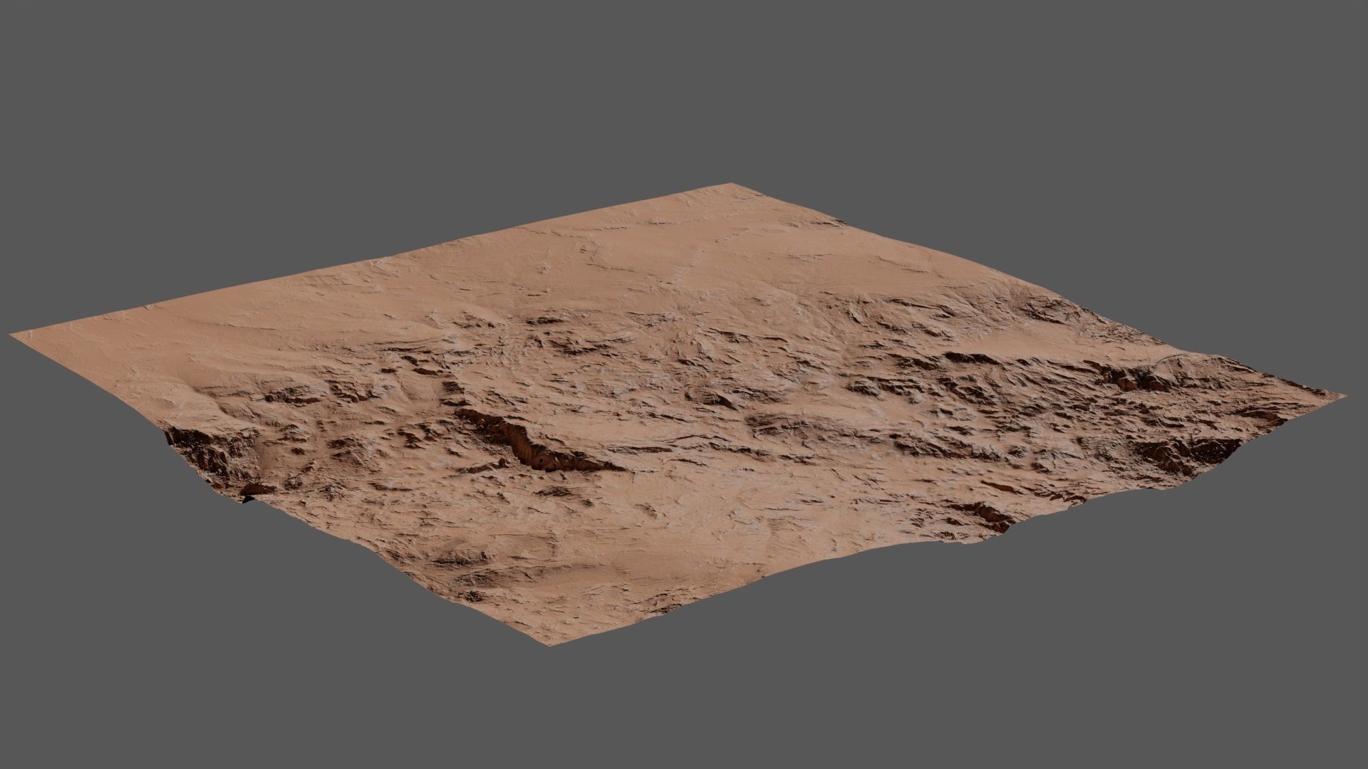 Mars Terrain Low-poly 3D model_1