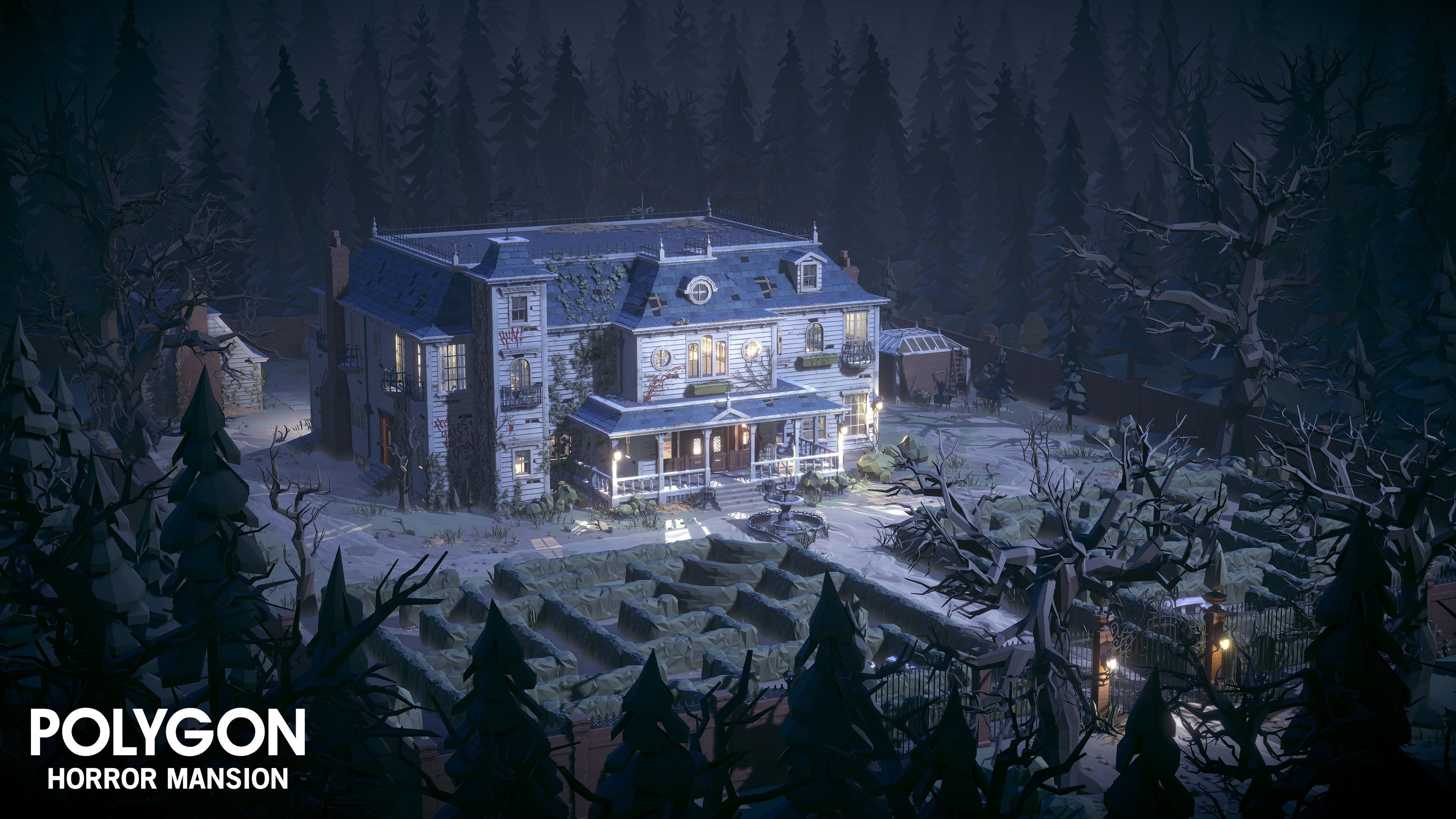 POLYGON - Horror Mansion Low-poly 3D model_10