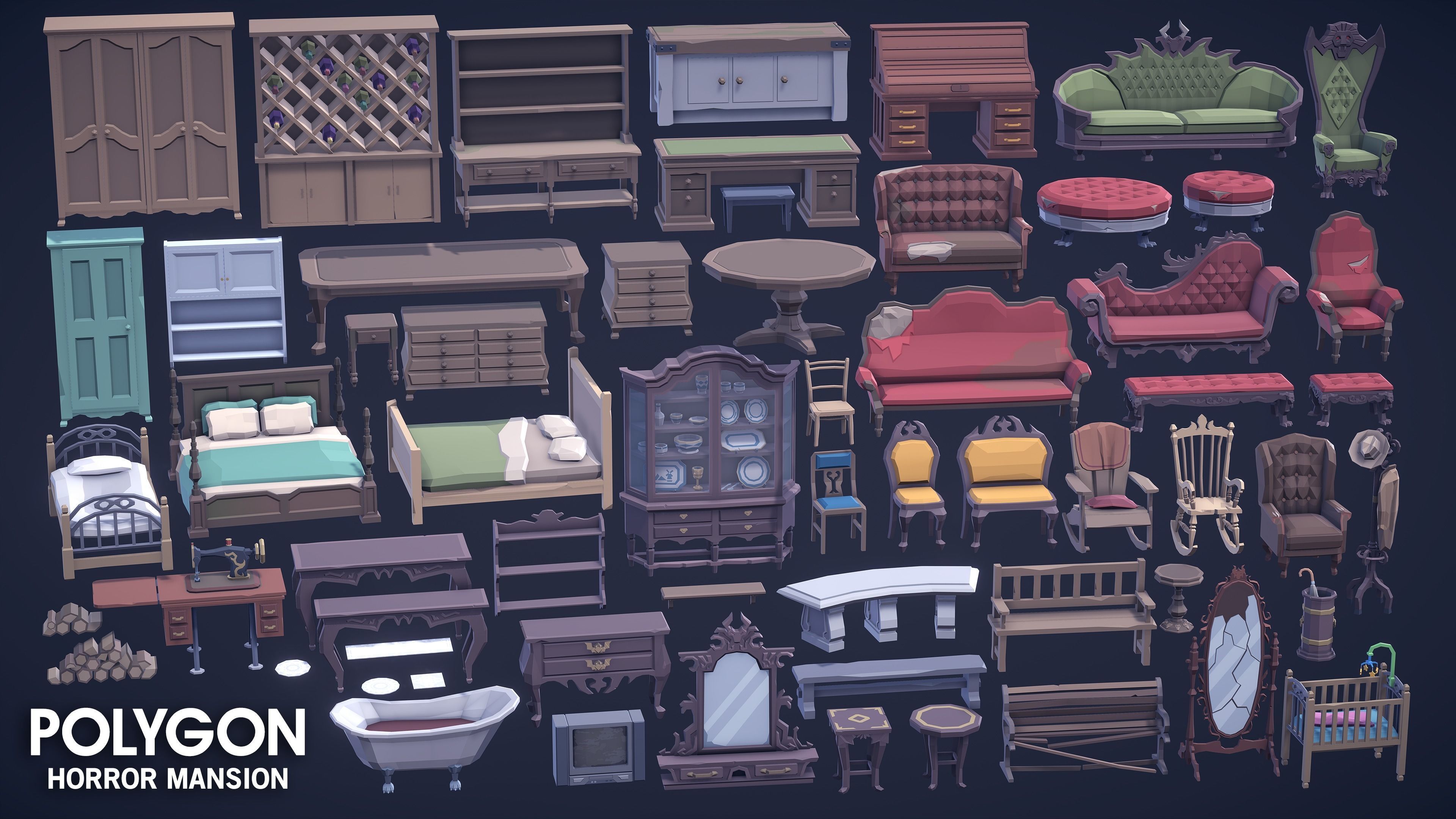 POLYGON - Horror Mansion Low-poly 3D model_24