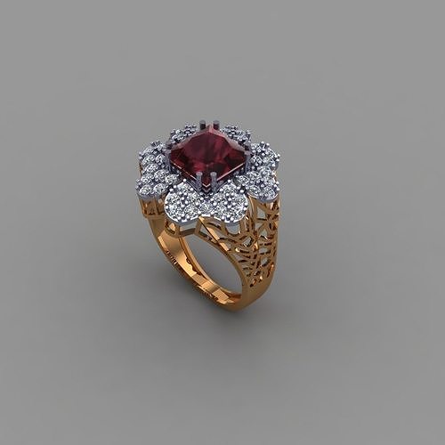 ruby diamond ring jewelry for woman 3D print model