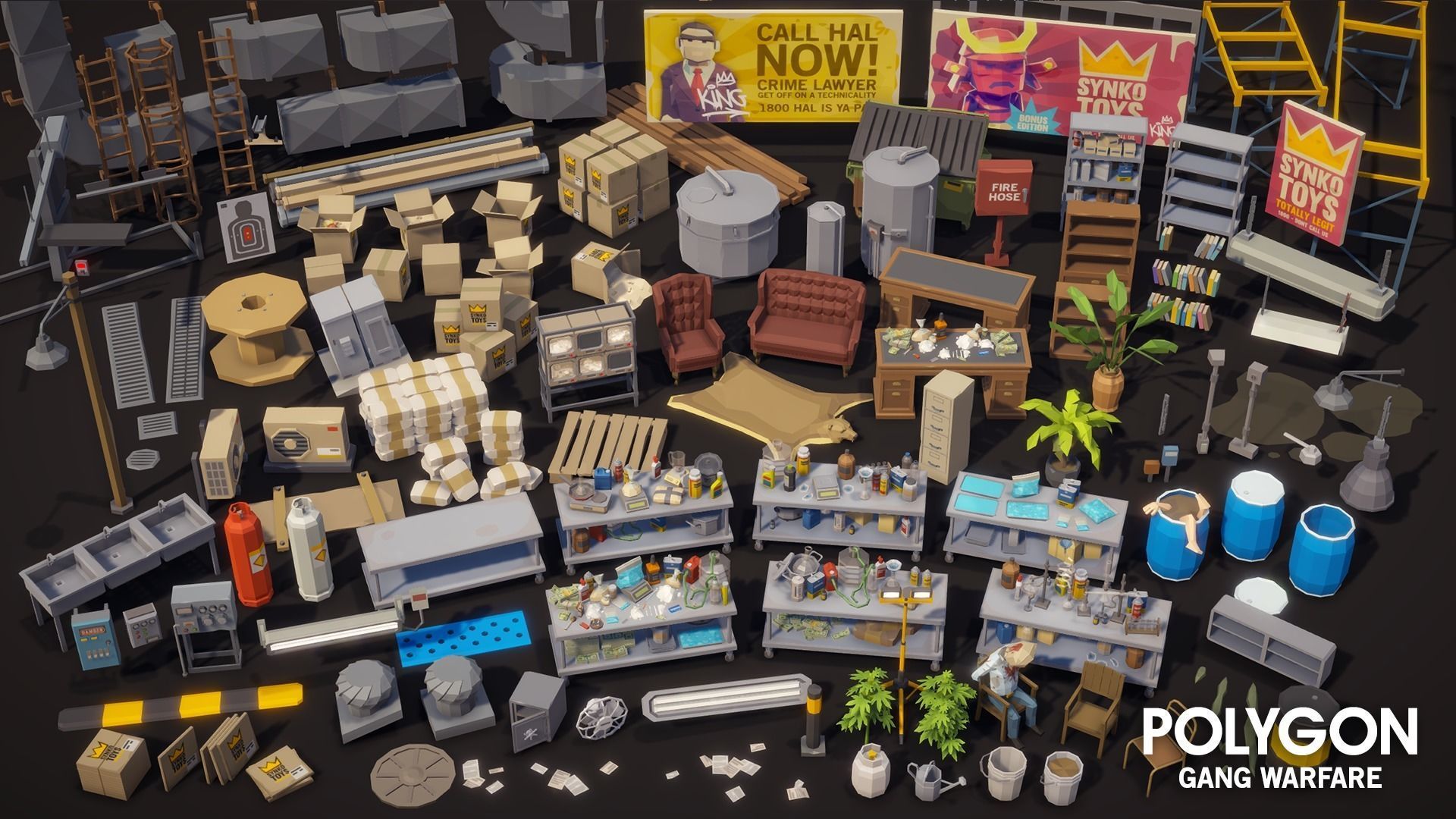 POLYGON - Gang Warfare Low-poly 3D model_19