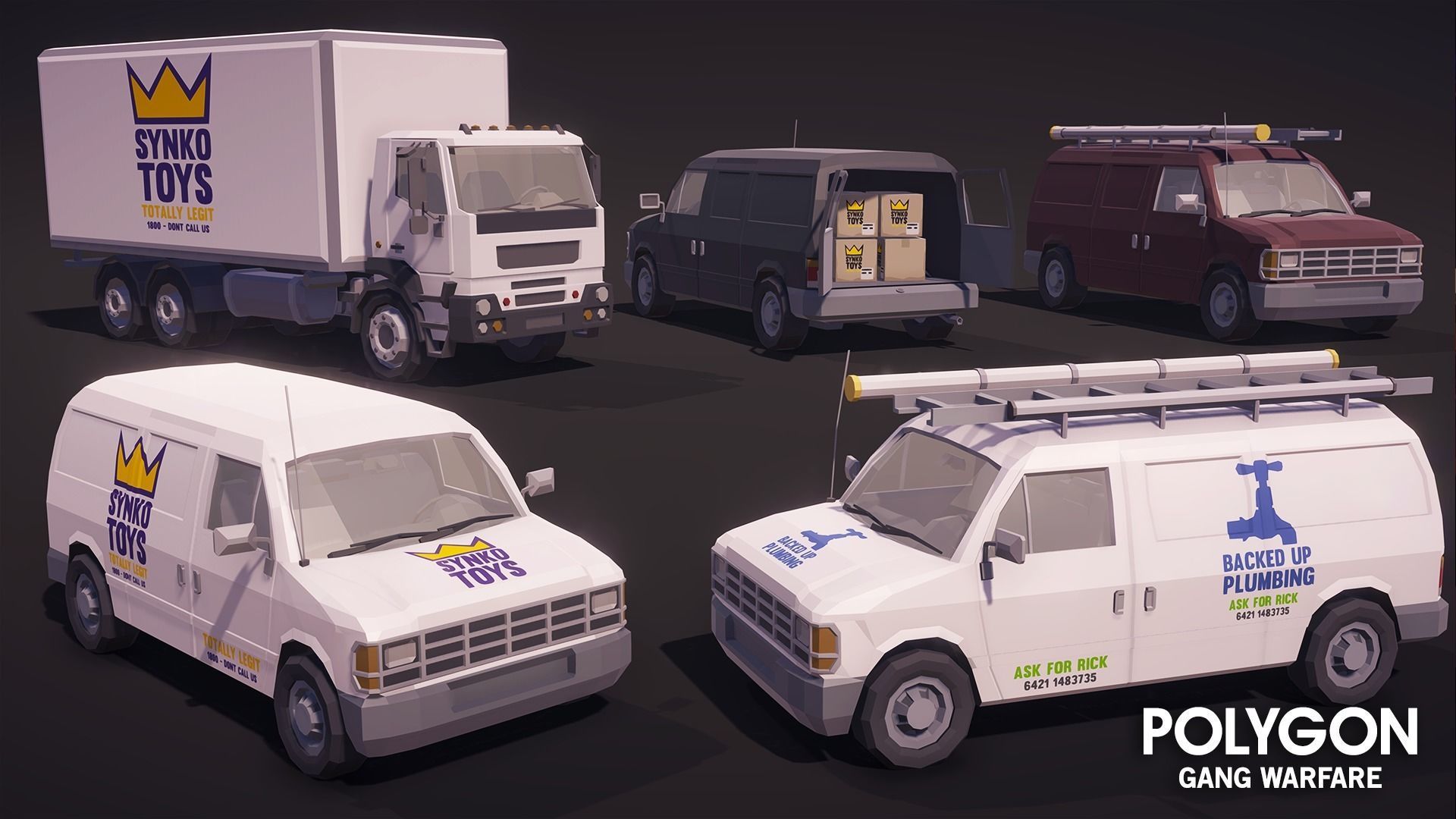 POLYGON - Gang Warfare Low-poly 3D model_12