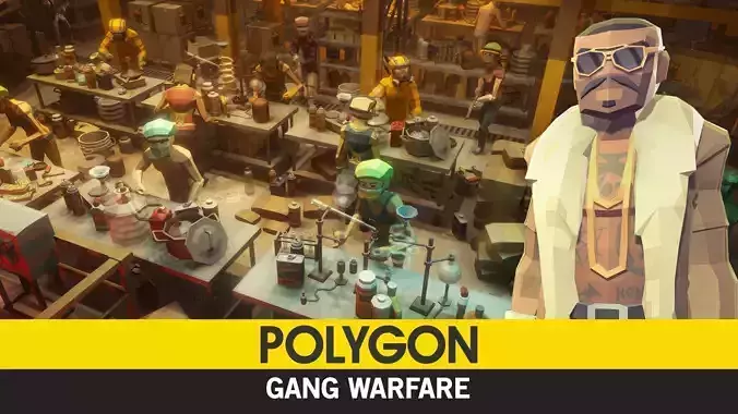 POLYGON - Gang Warfare Low-poly 3D model