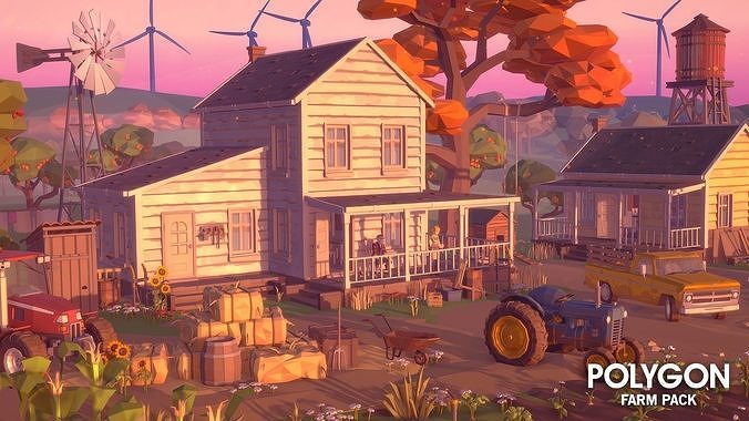 POLYGON - Farm Low-poly 3D model 6