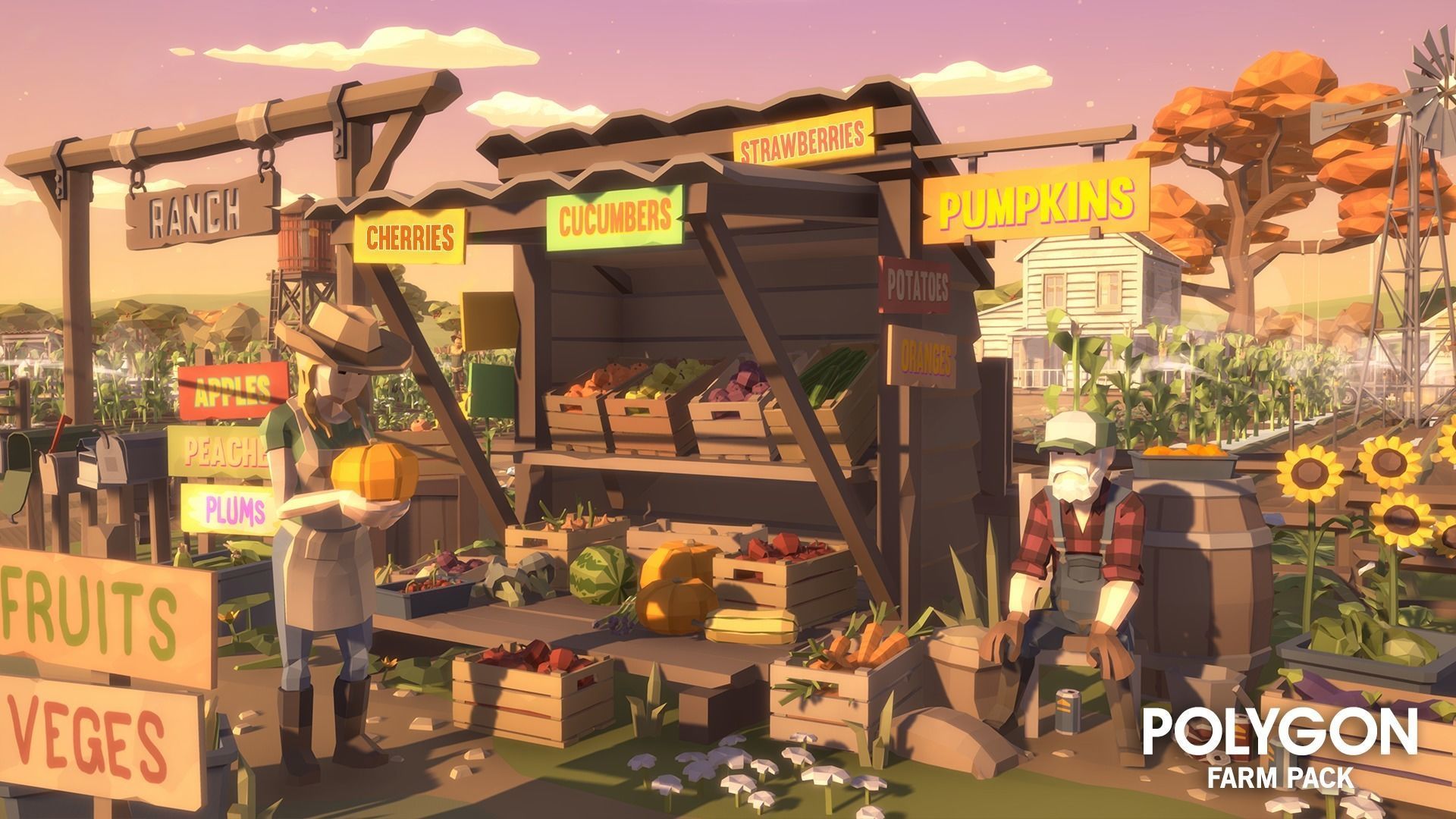 POLYGON - Farm Low-poly 3D model_8