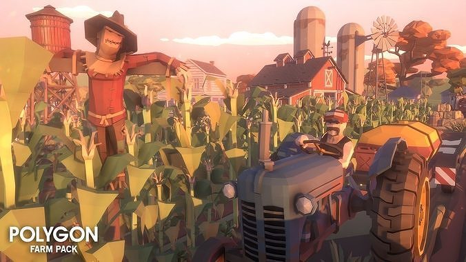 POLYGON - Farm Low-poly 3D model 7