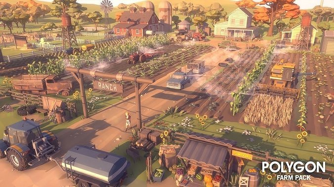 POLYGON - Farm Low-poly 3D model 4