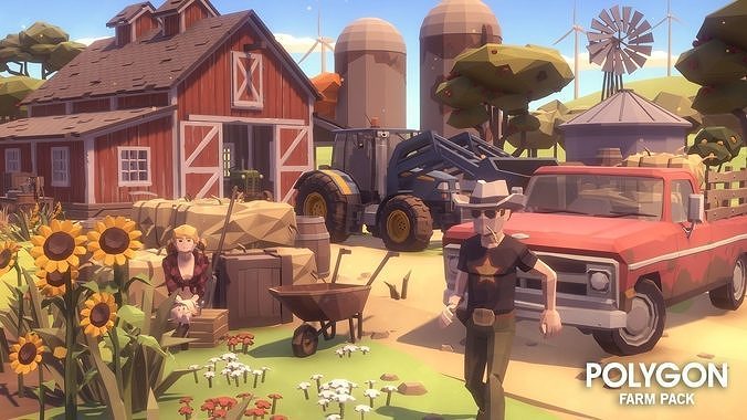 POLYGON - Farm Low-poly 3D model 2