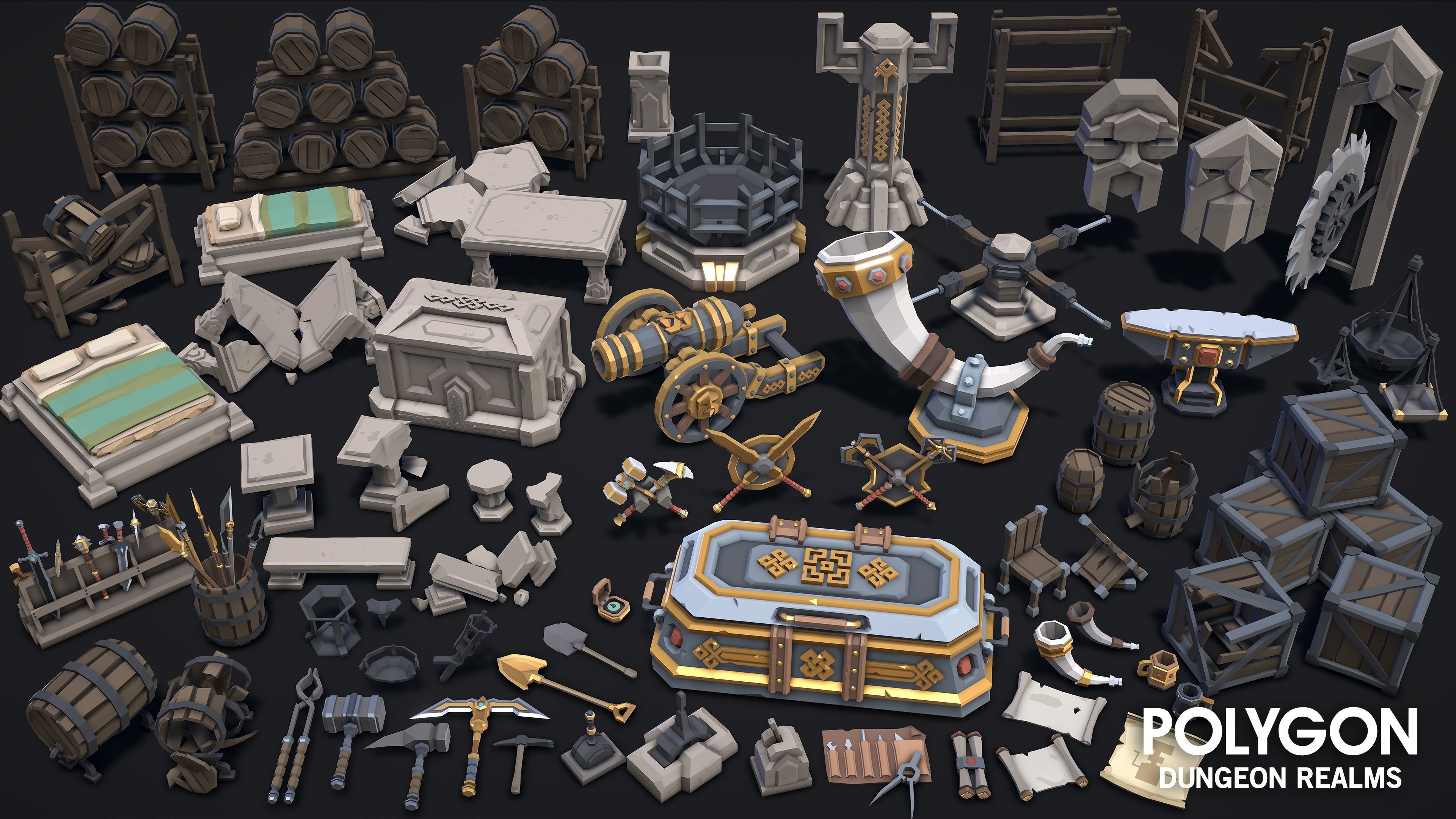 POLYGON Dungeon Realms Low-poly 3D model_30