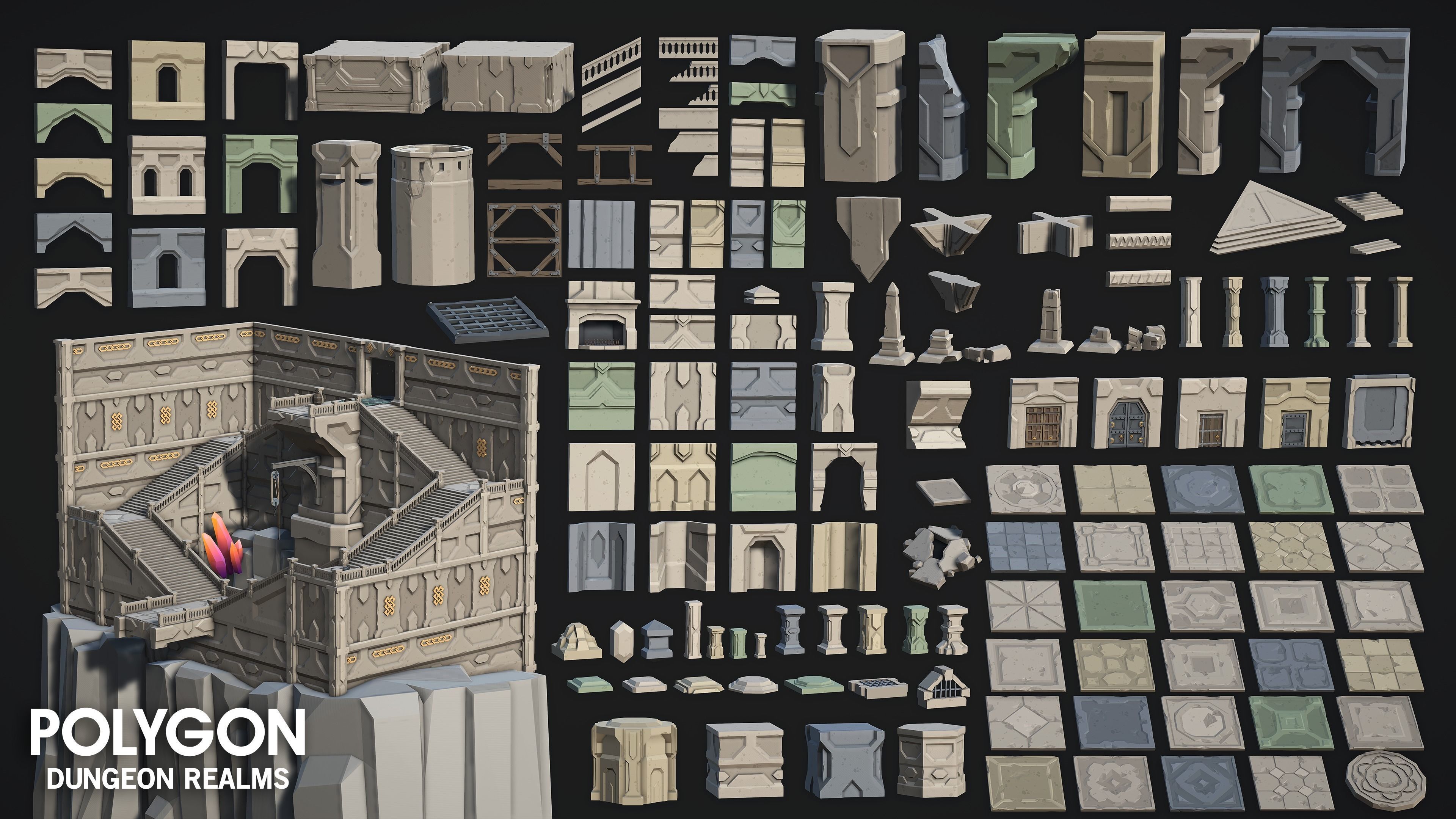 POLYGON Dungeon Realms Low-poly 3D model_29