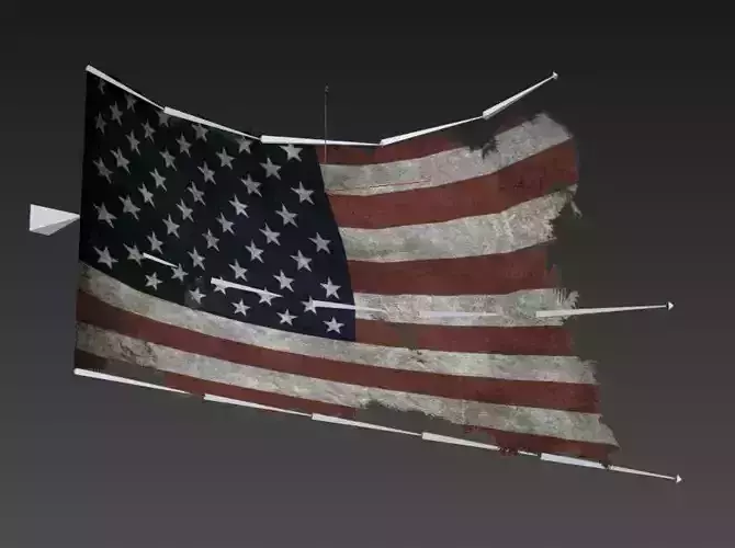 Game-ready Animated Flag Low-poly 3D model