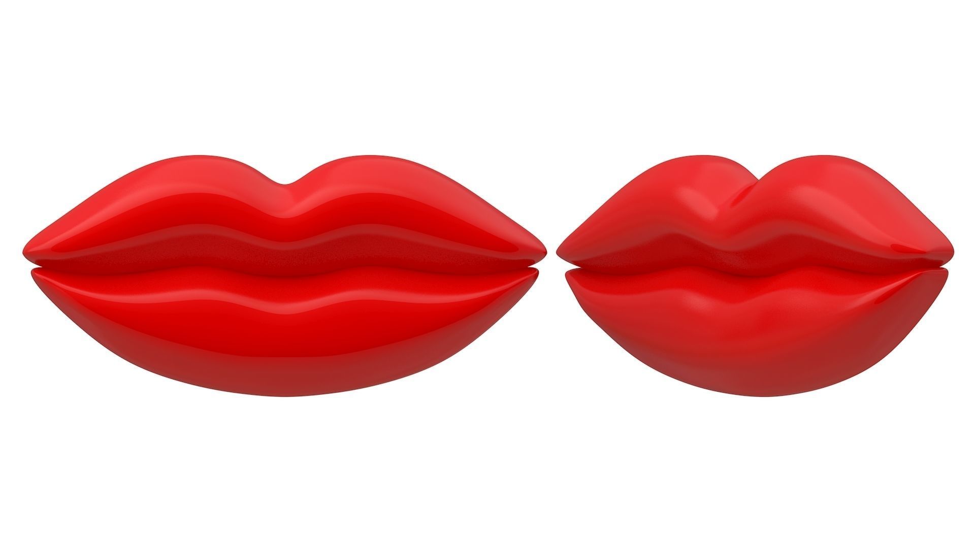 Lips Icon Collection 3D model_8