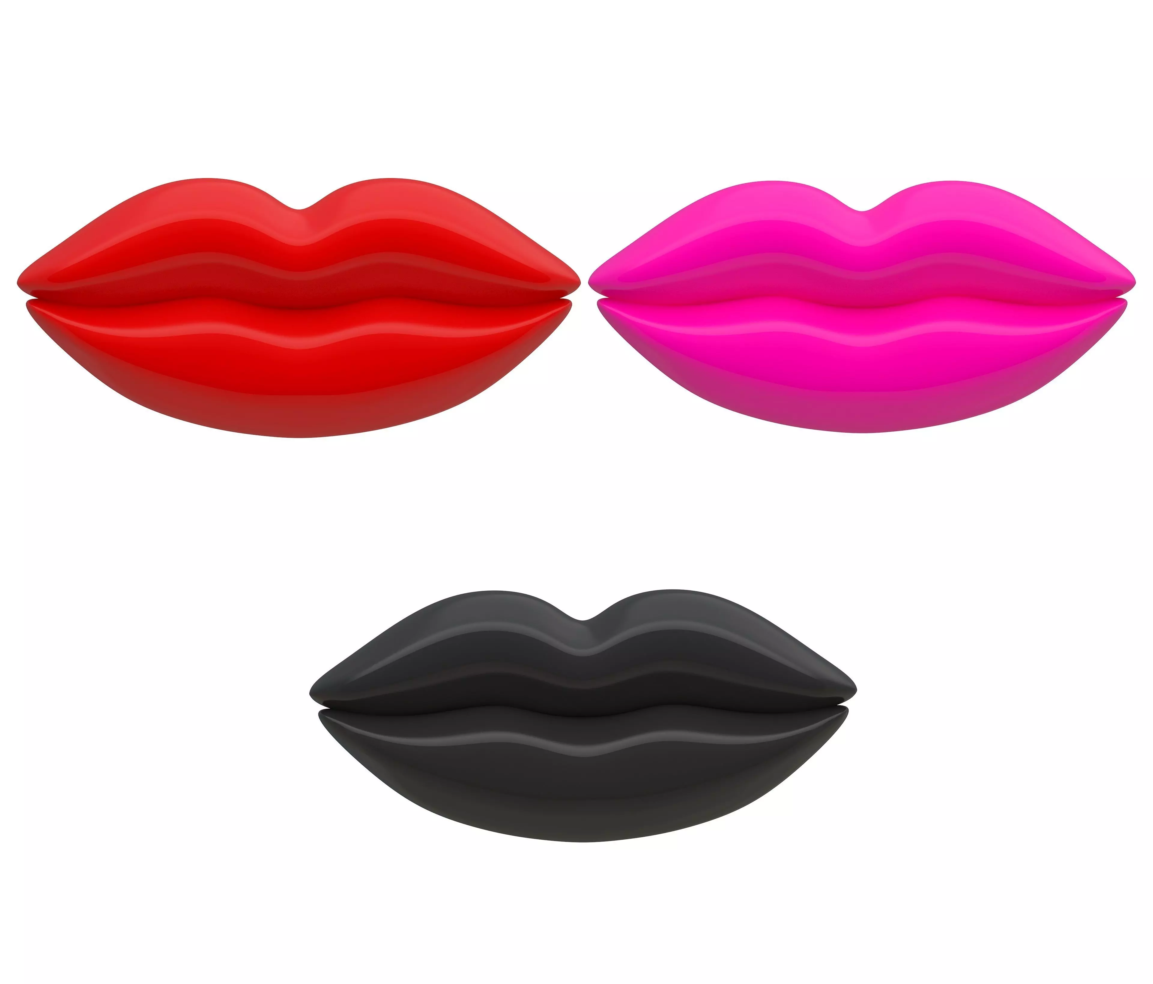 Lips Icon Collection 3D model_0