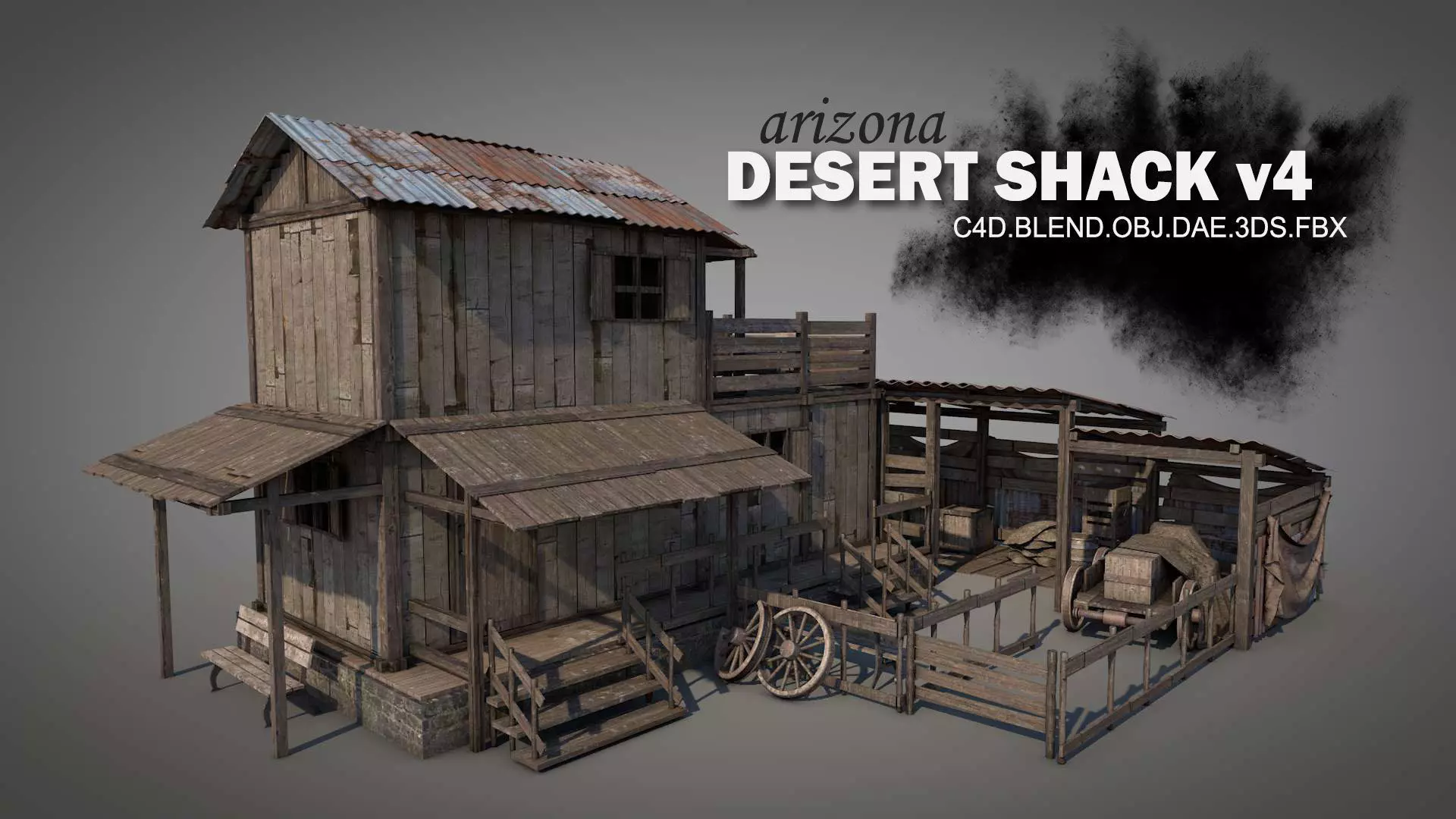Arizona Desert Shack v4 3D model