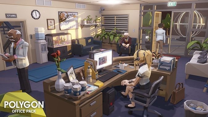 POLYGON - Office Low-poly 3D model 4