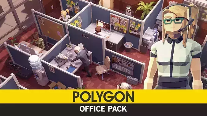 POLYGON - Office Low-poly 3D model