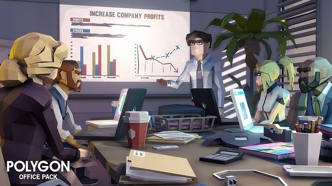 POLYGON - Office Low-poly 3D model 2