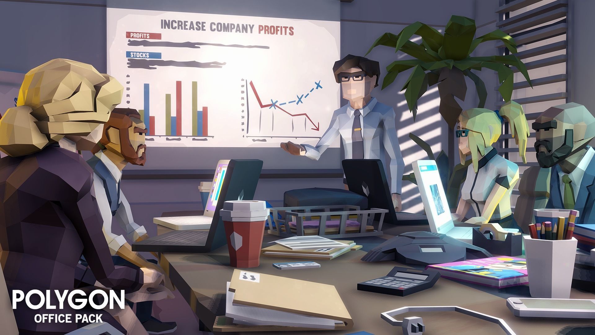 POLYGON - Office Low-poly 3D model_1