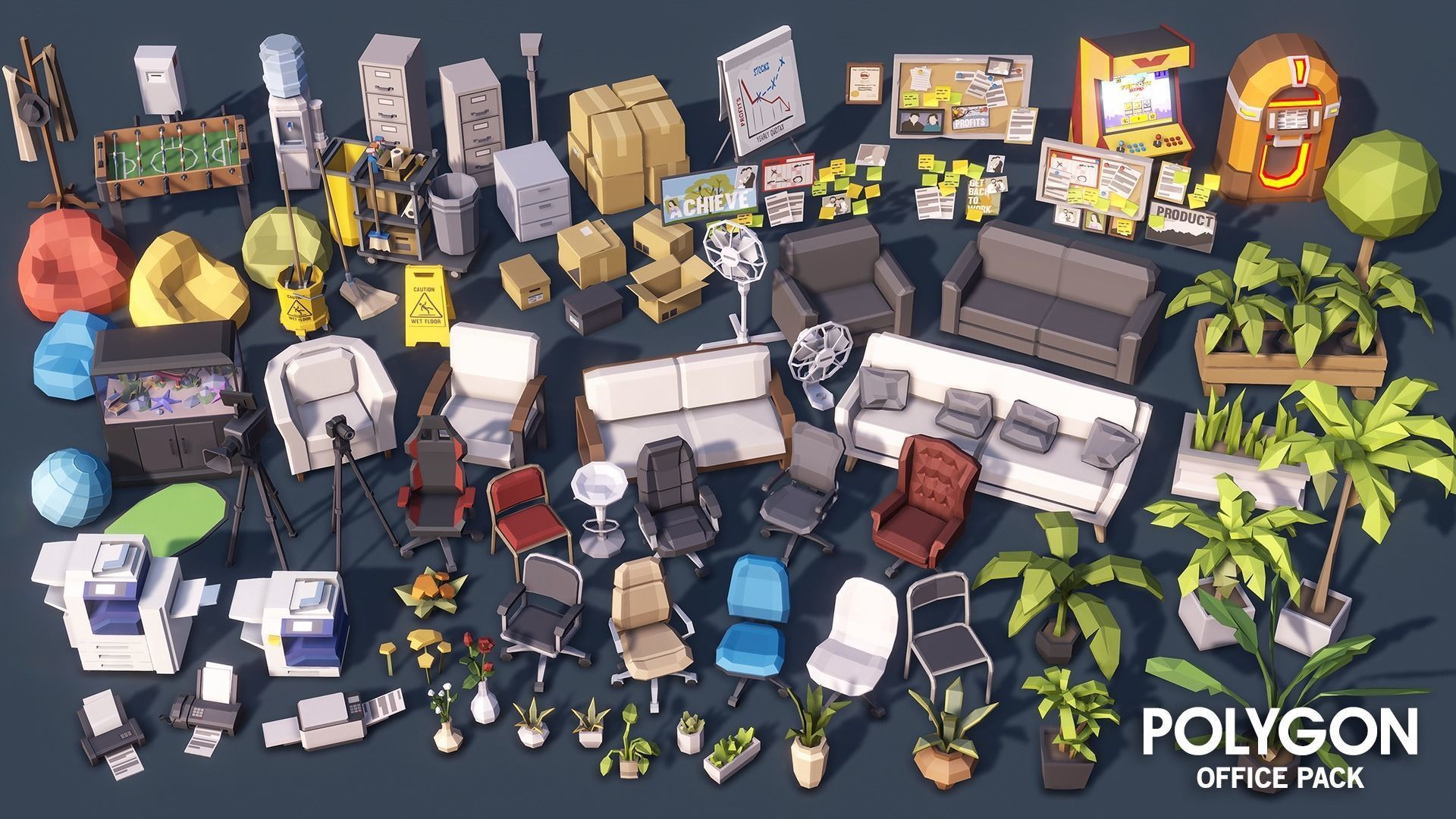 POLYGON - Office Low-poly 3D model_16