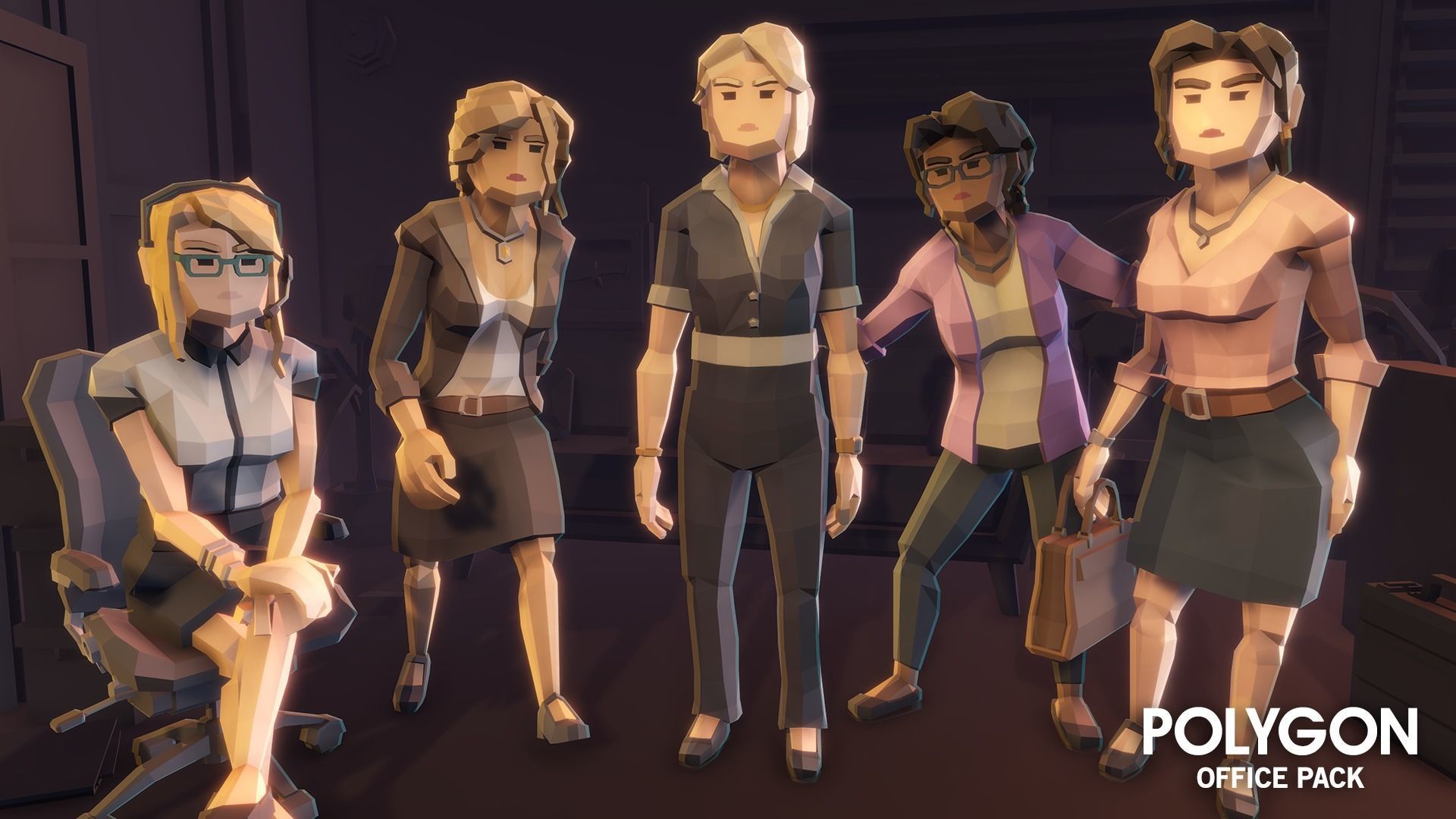 POLYGON - Office Low-poly 3D model_13