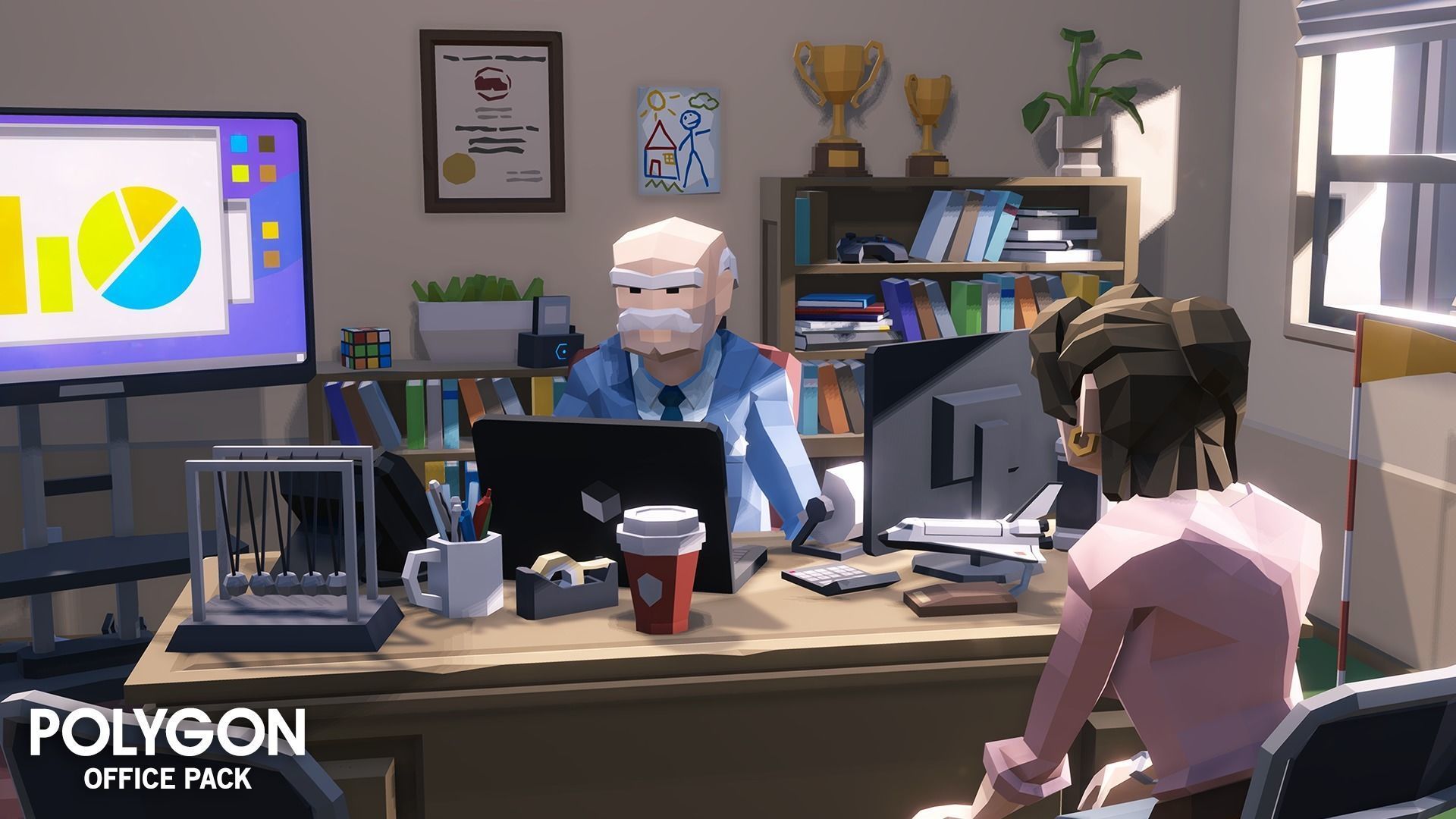 POLYGON - Office Low-poly 3D model_9