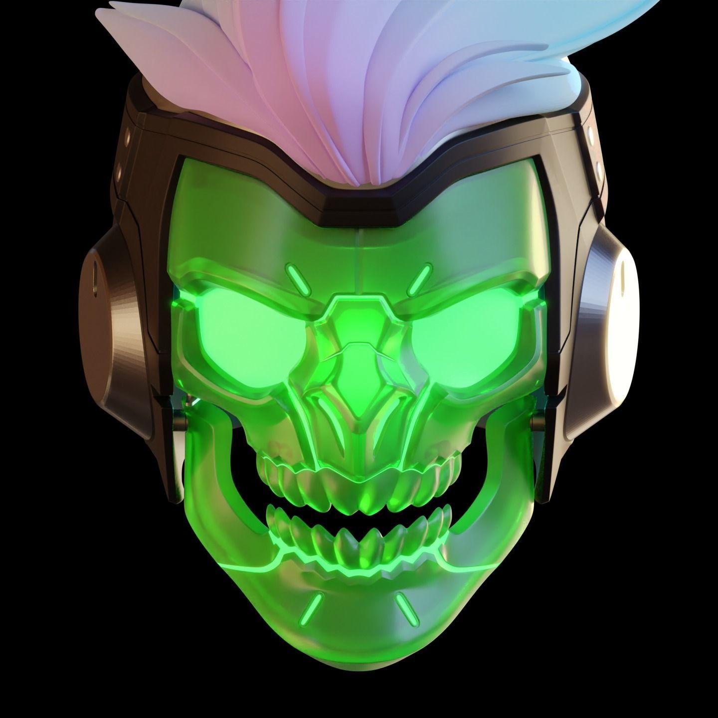 Overwatch 2 Cyberdemon Genji Motorized Helmet STL 3D print model_11
