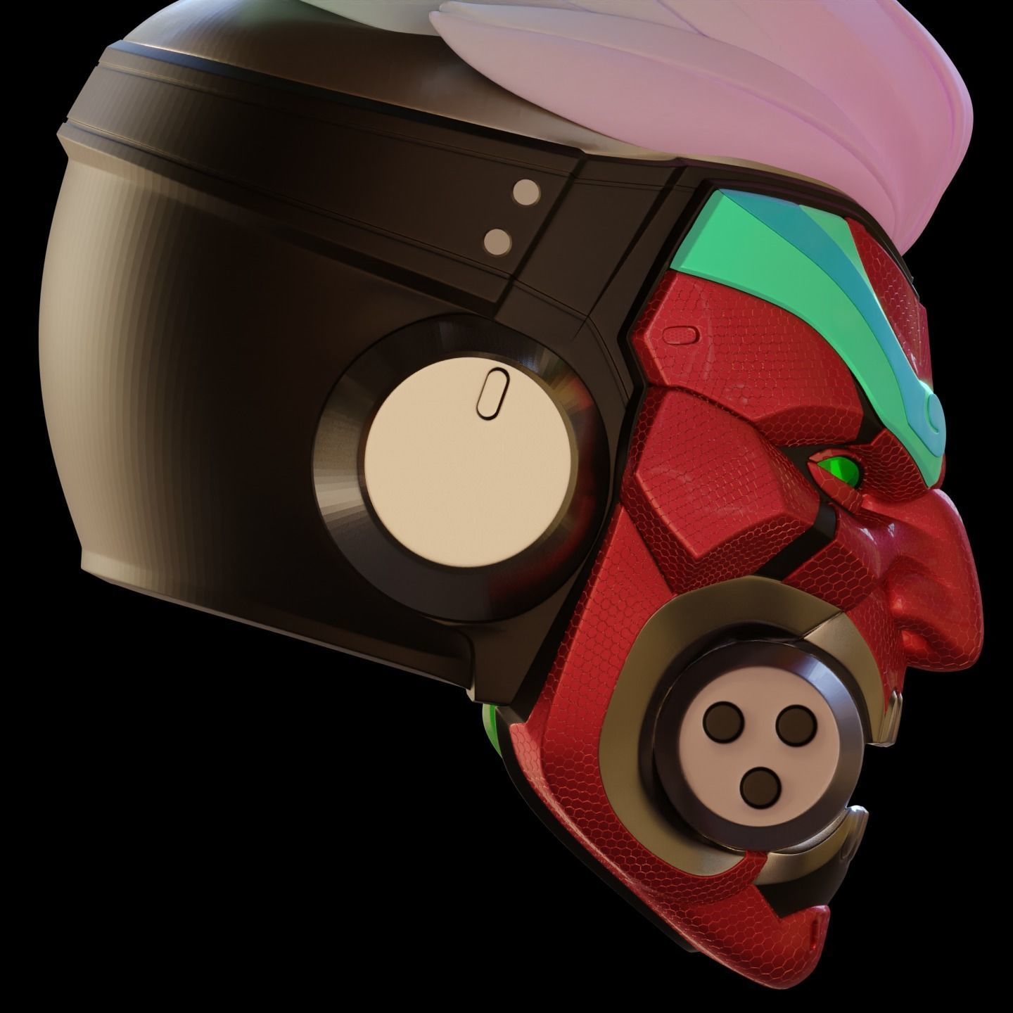 Overwatch 2 Cyberdemon Genji Motorized Helmet STL 3D print model_5