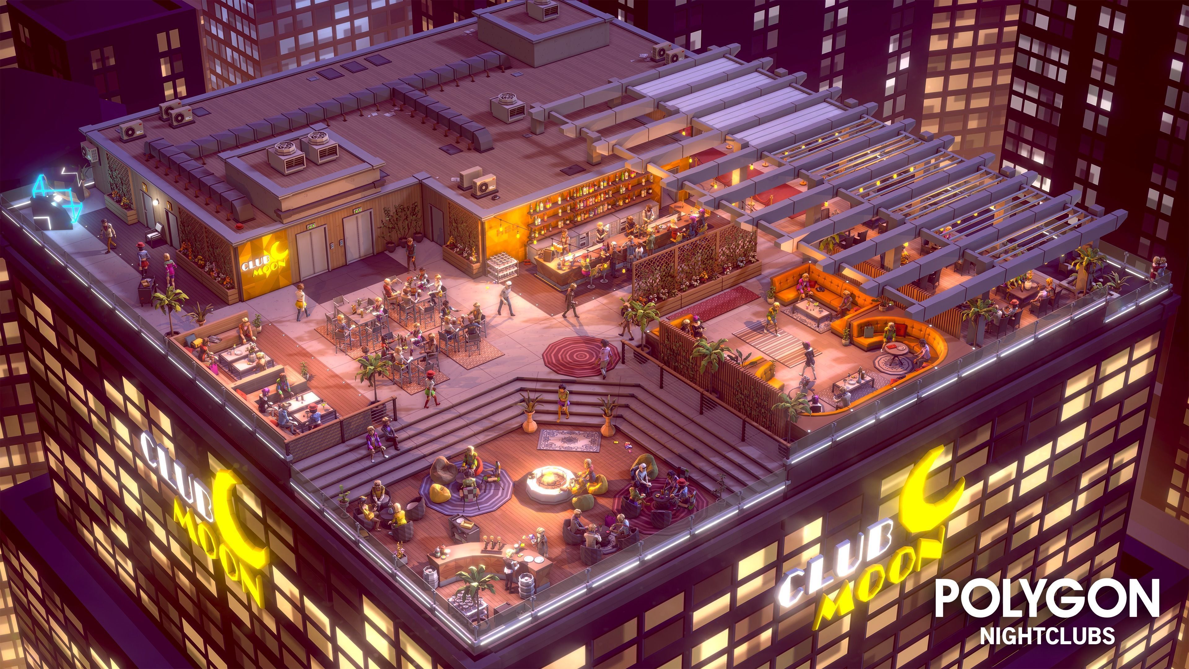 POLYGON - Nightclubs Low-poly 3D model_2