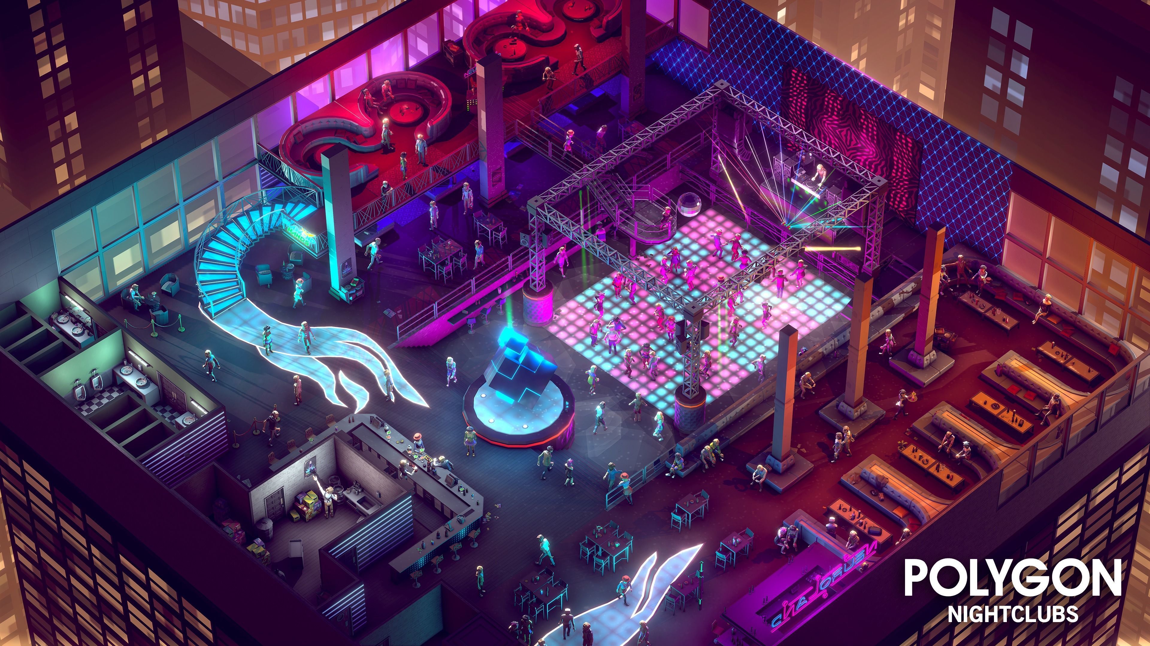 POLYGON - Nightclubs Low-poly 3D model_9