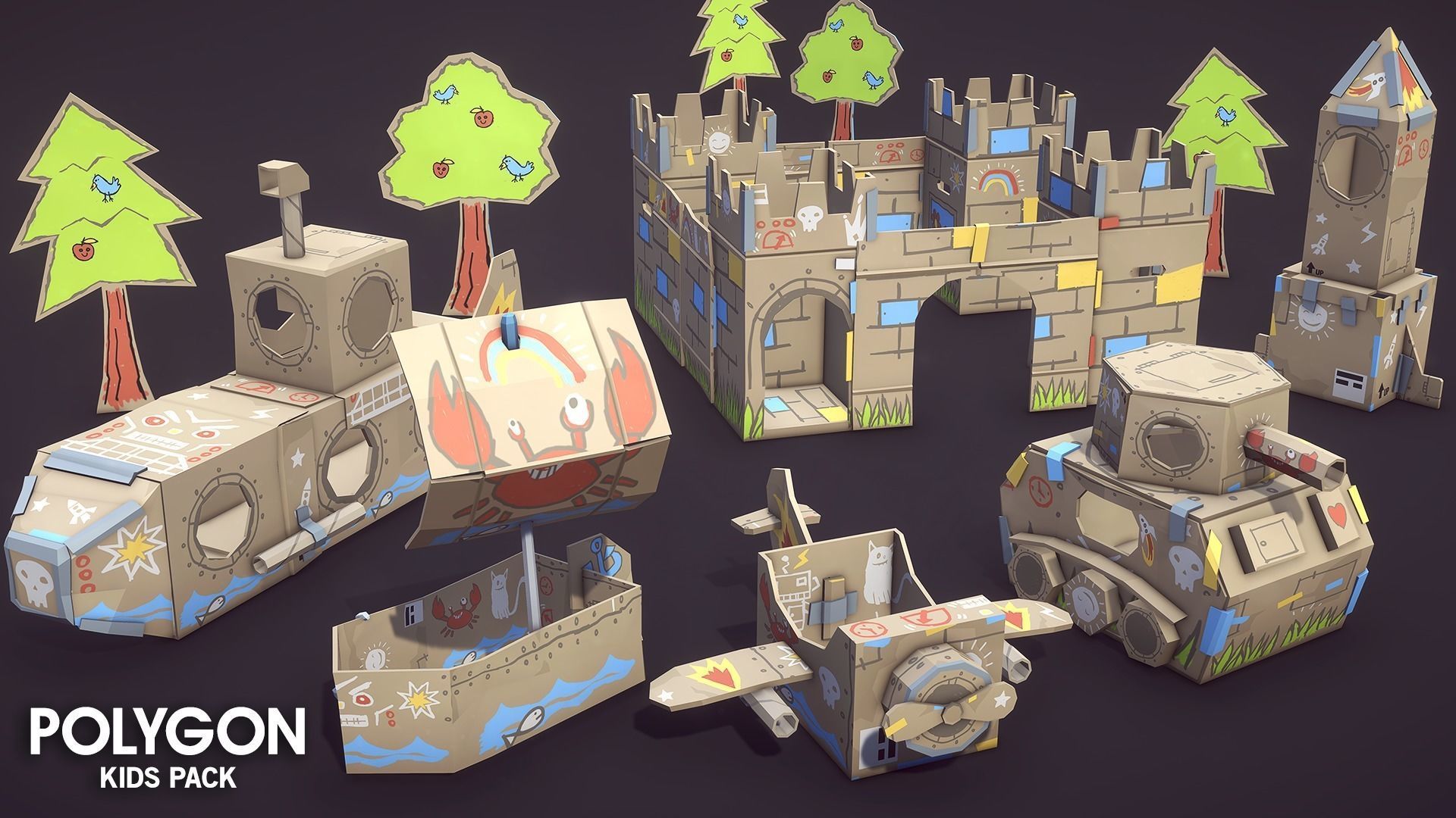 POLYGON - Kids Low-poly 3D model_31