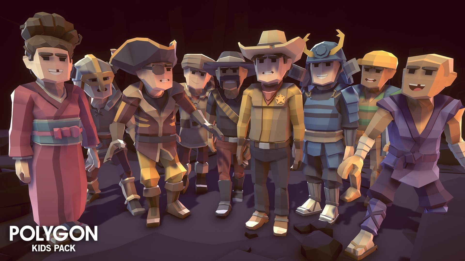 POLYGON - Kids Low-poly 3D model_17
