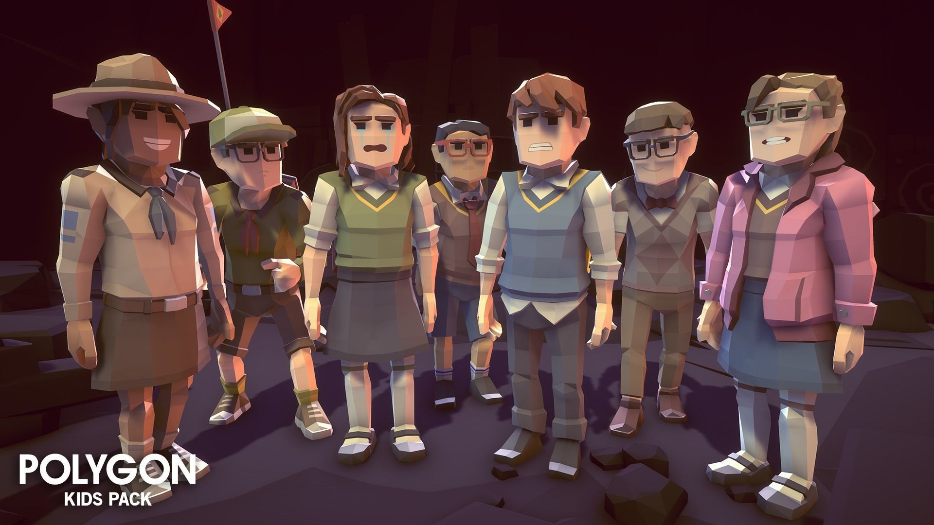 POLYGON - Kids Low-poly 3D model_16
