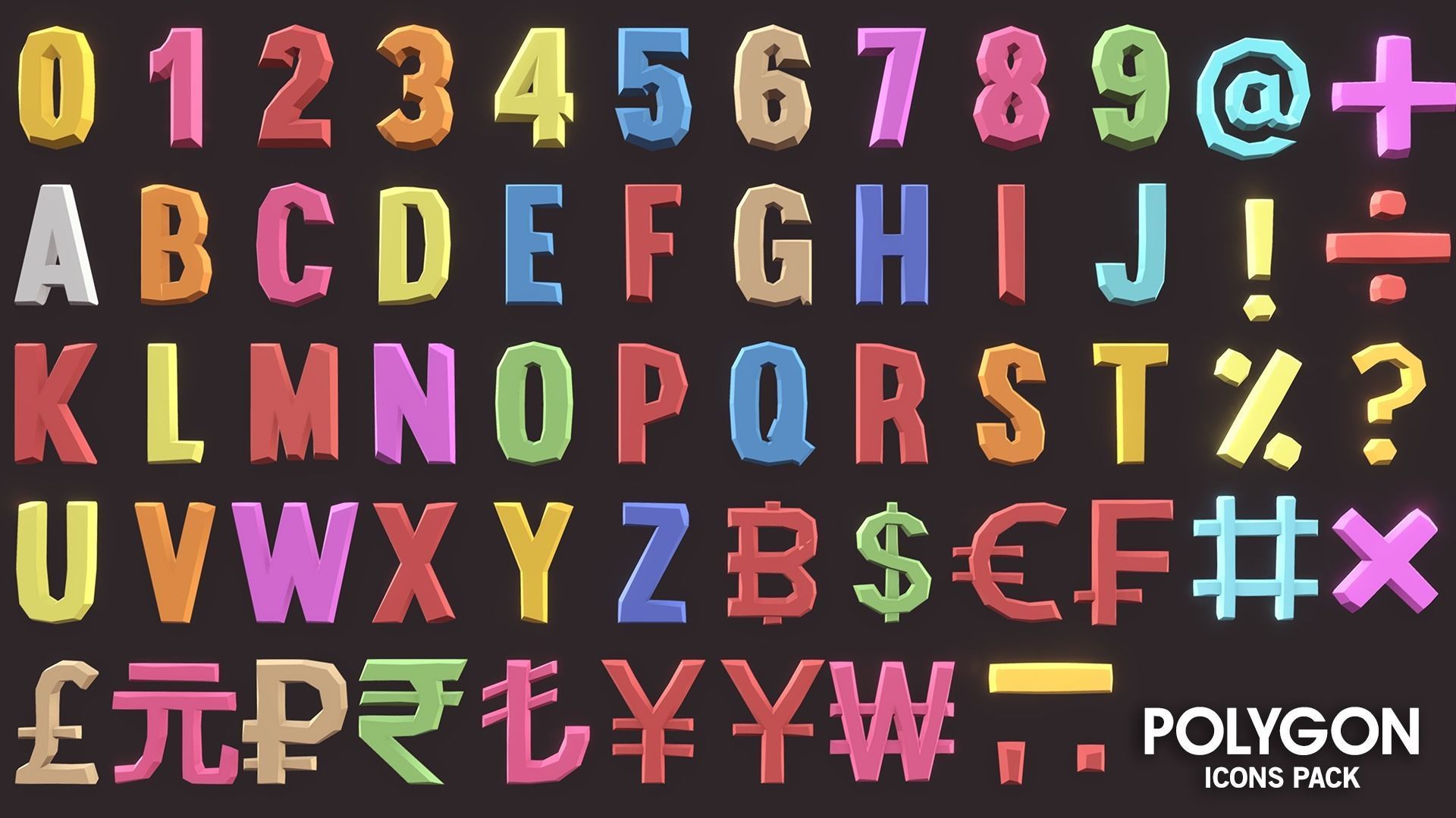 POLYGON - Icons Pack Low-poly 3D model_6