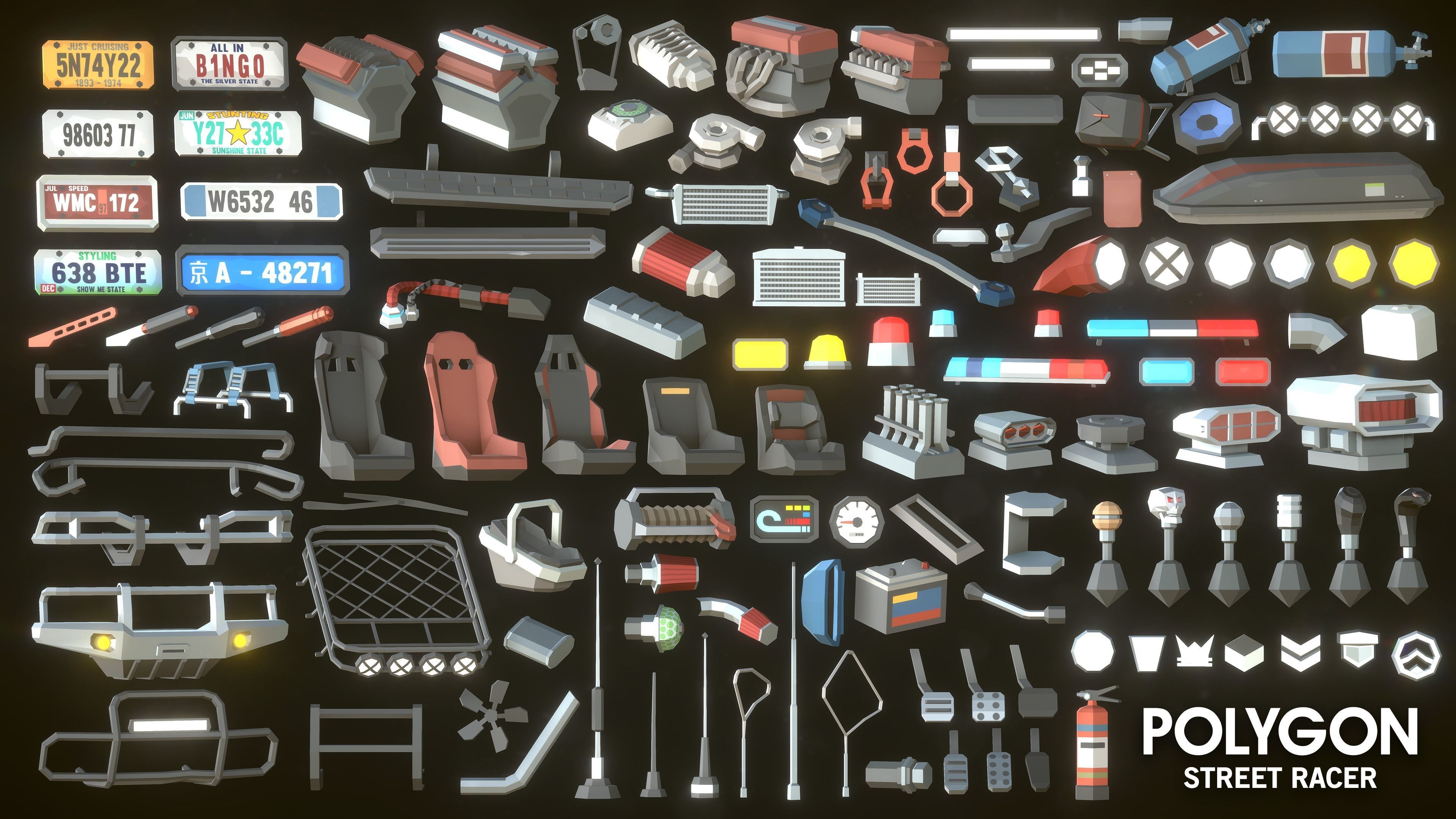 POLYGON - Street Racer Low-poly 3D model_39