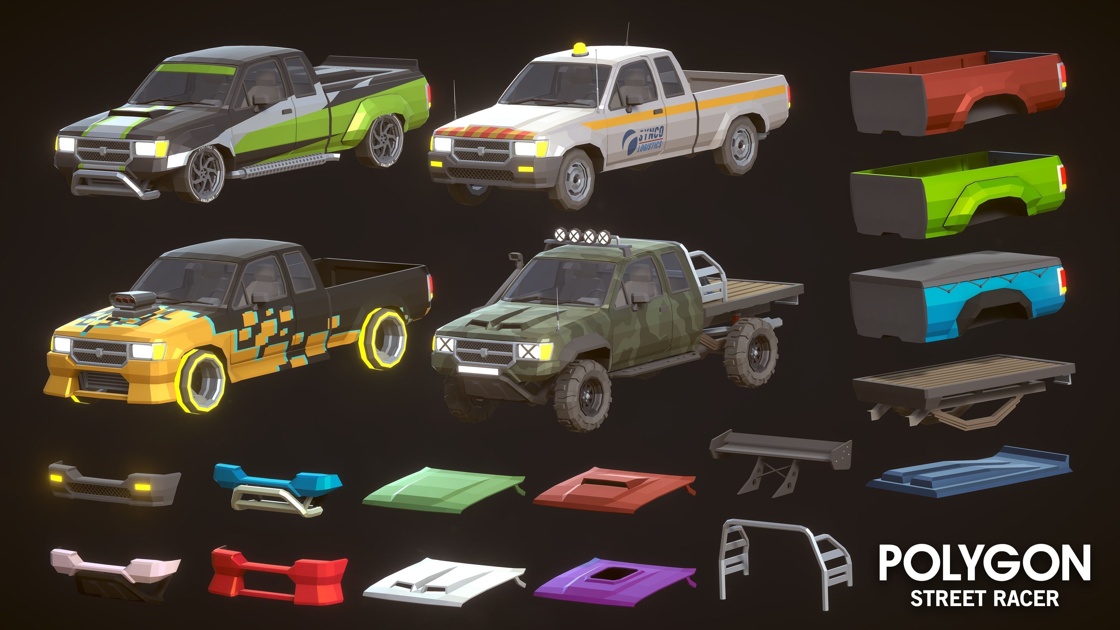 POLYGON - Street Racer Low-poly 3D model_27