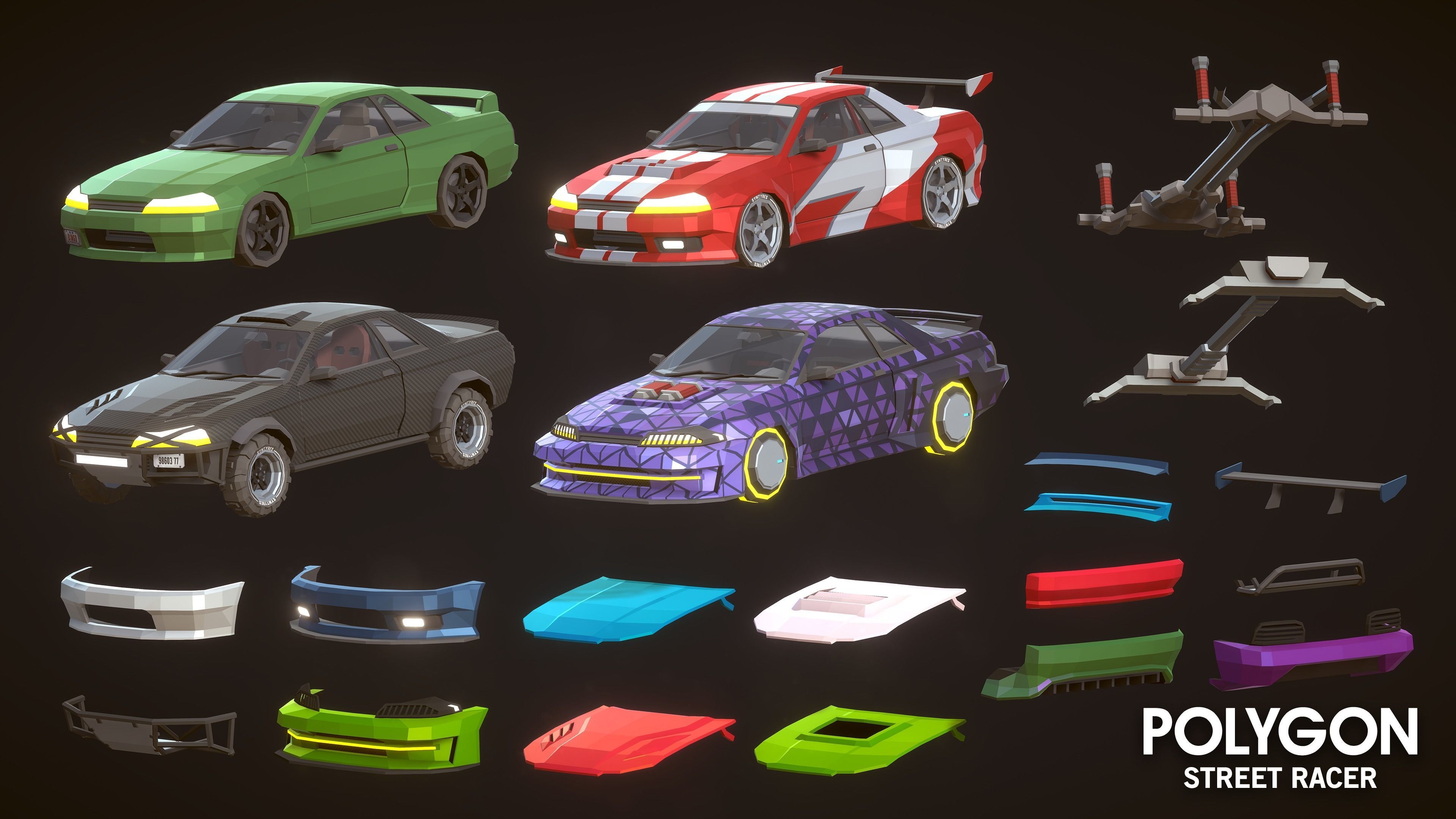 POLYGON - Street Racer Low-poly 3D model_25
