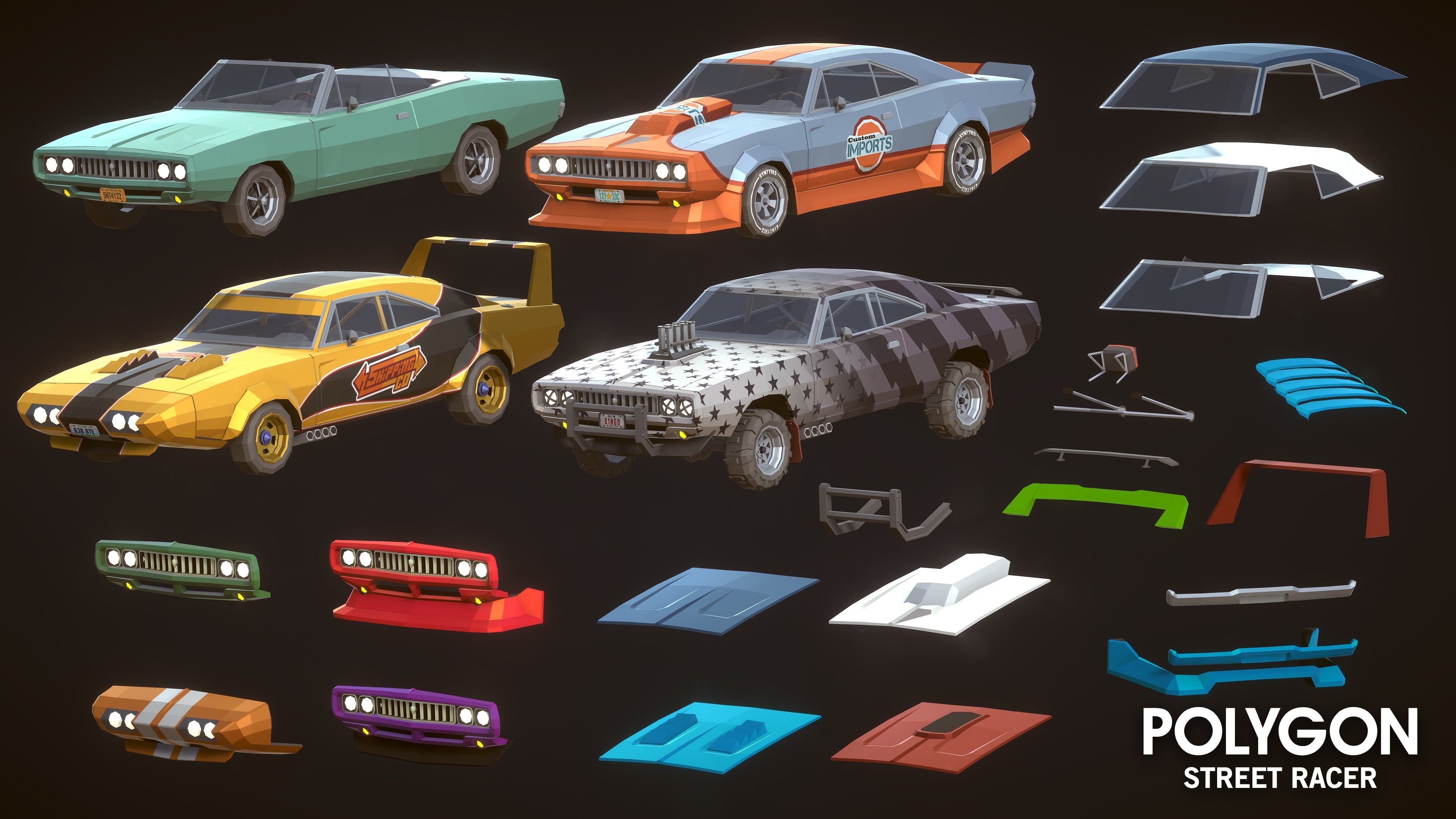 POLYGON - Street Racer Low-poly 3D model_22