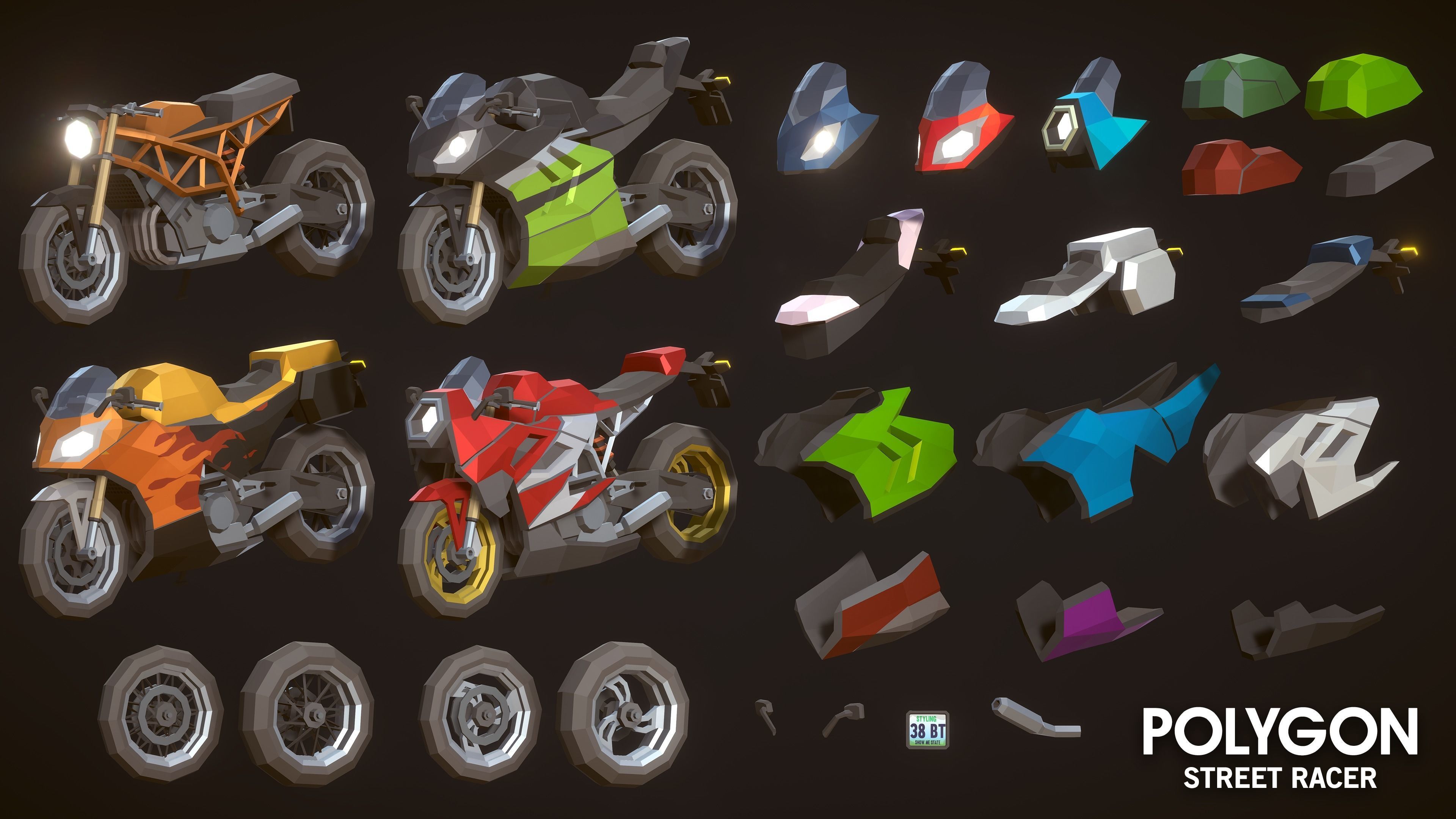 POLYGON - Street Racer Low-poly 3D model_28