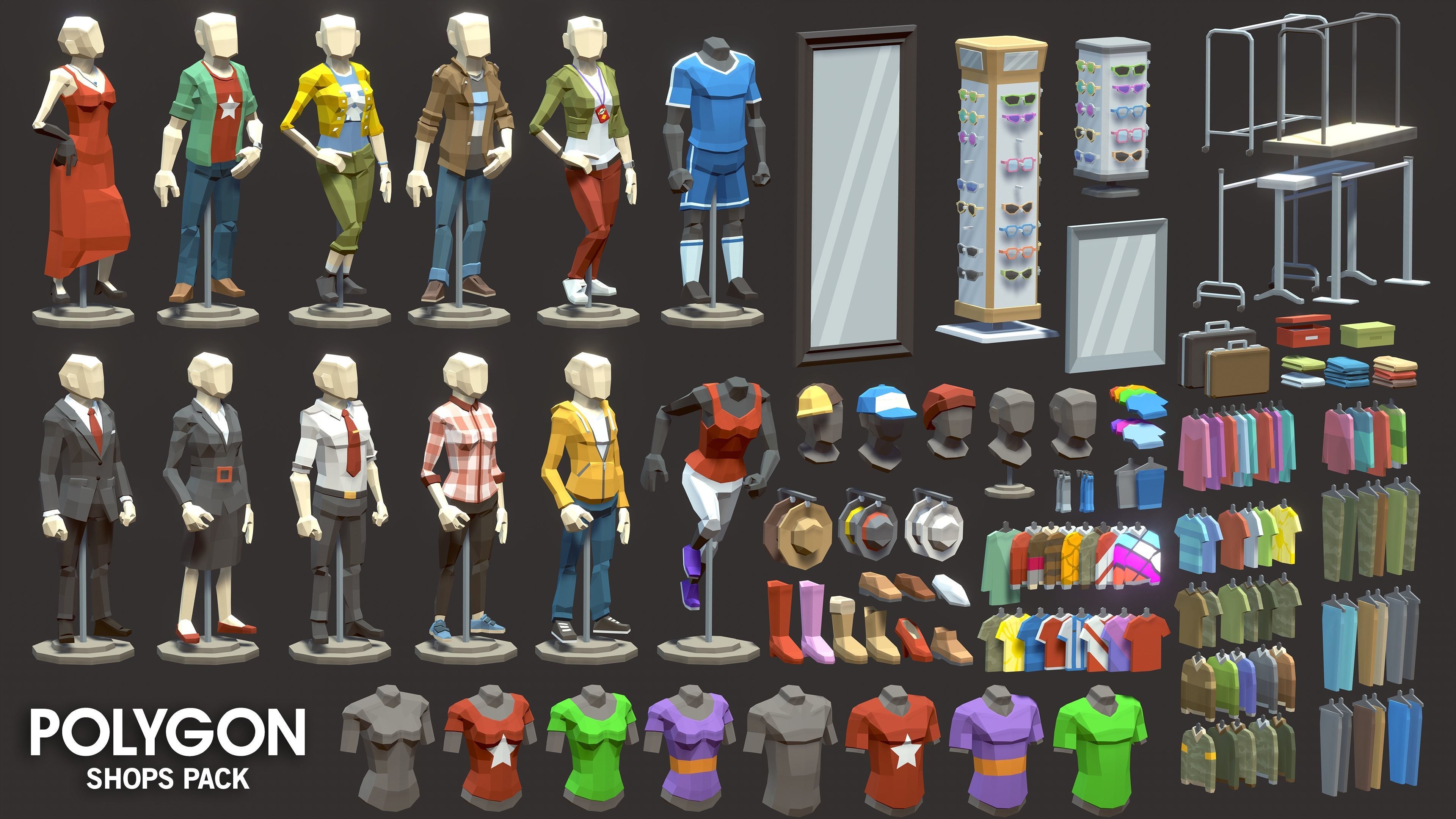 POLYGON - Shops Pack Low-poly 3D model_36