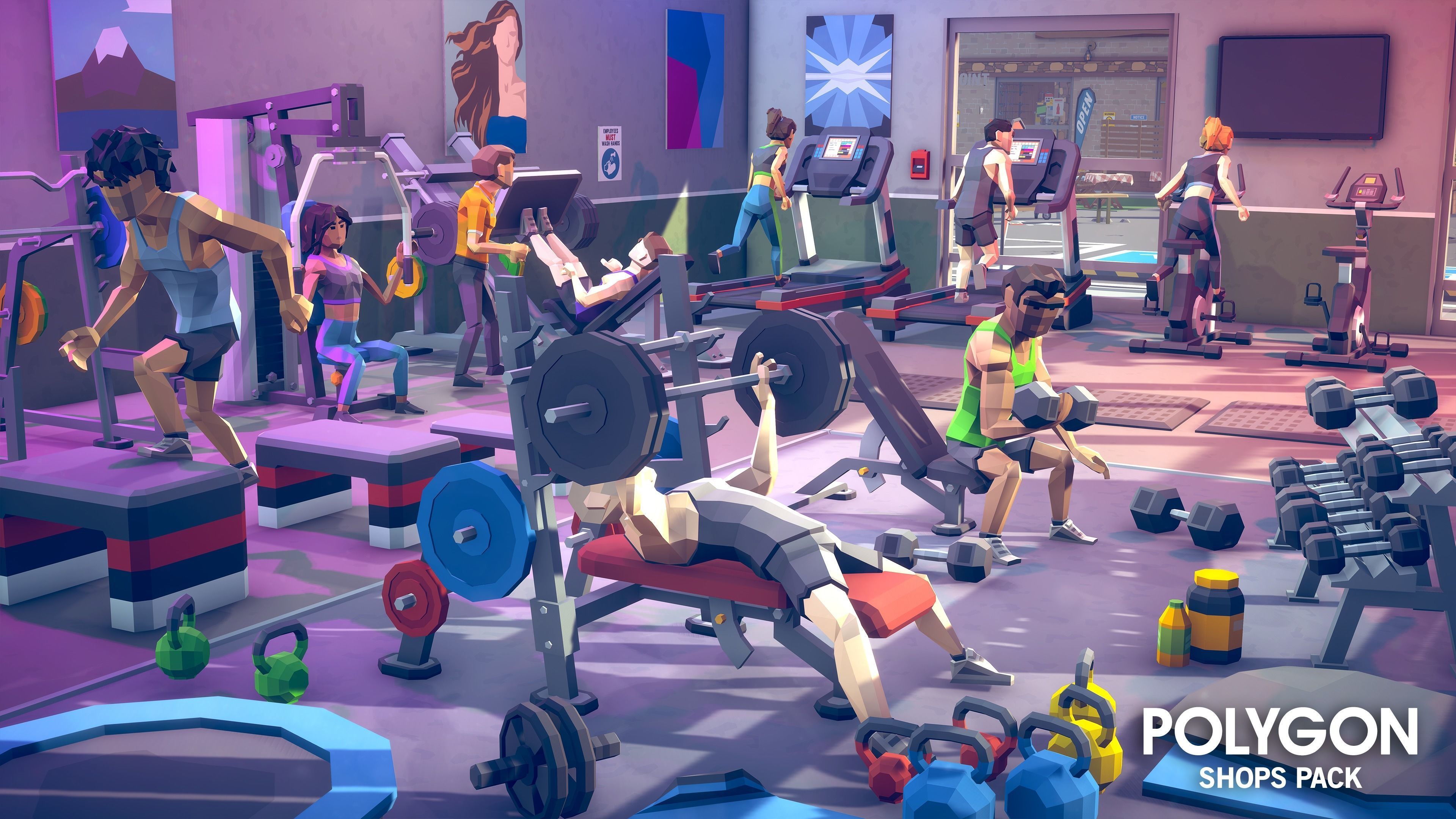 POLYGON - Shops Pack Low-poly 3D model_5