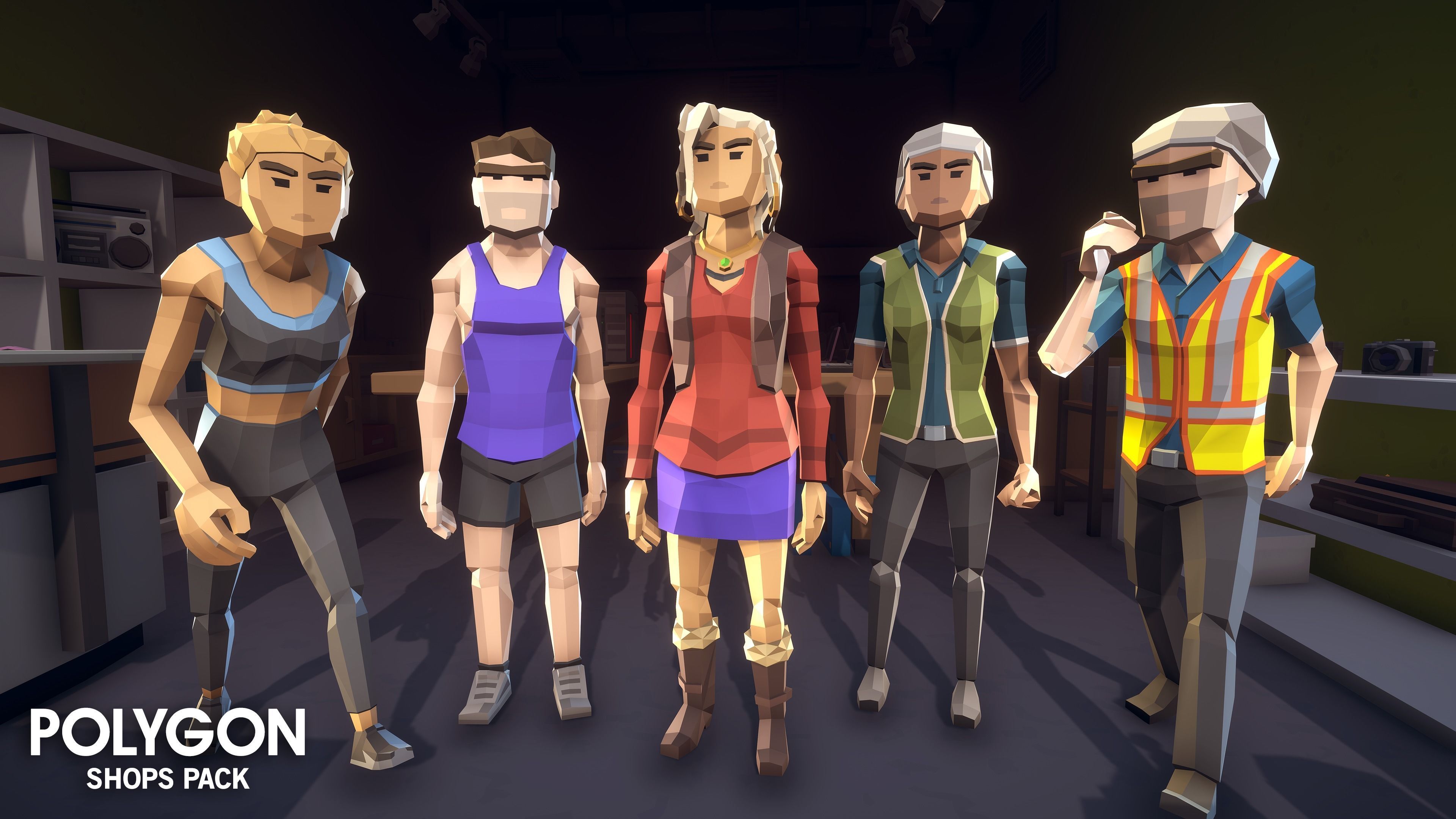 POLYGON - Shops Pack Low-poly 3D model_26