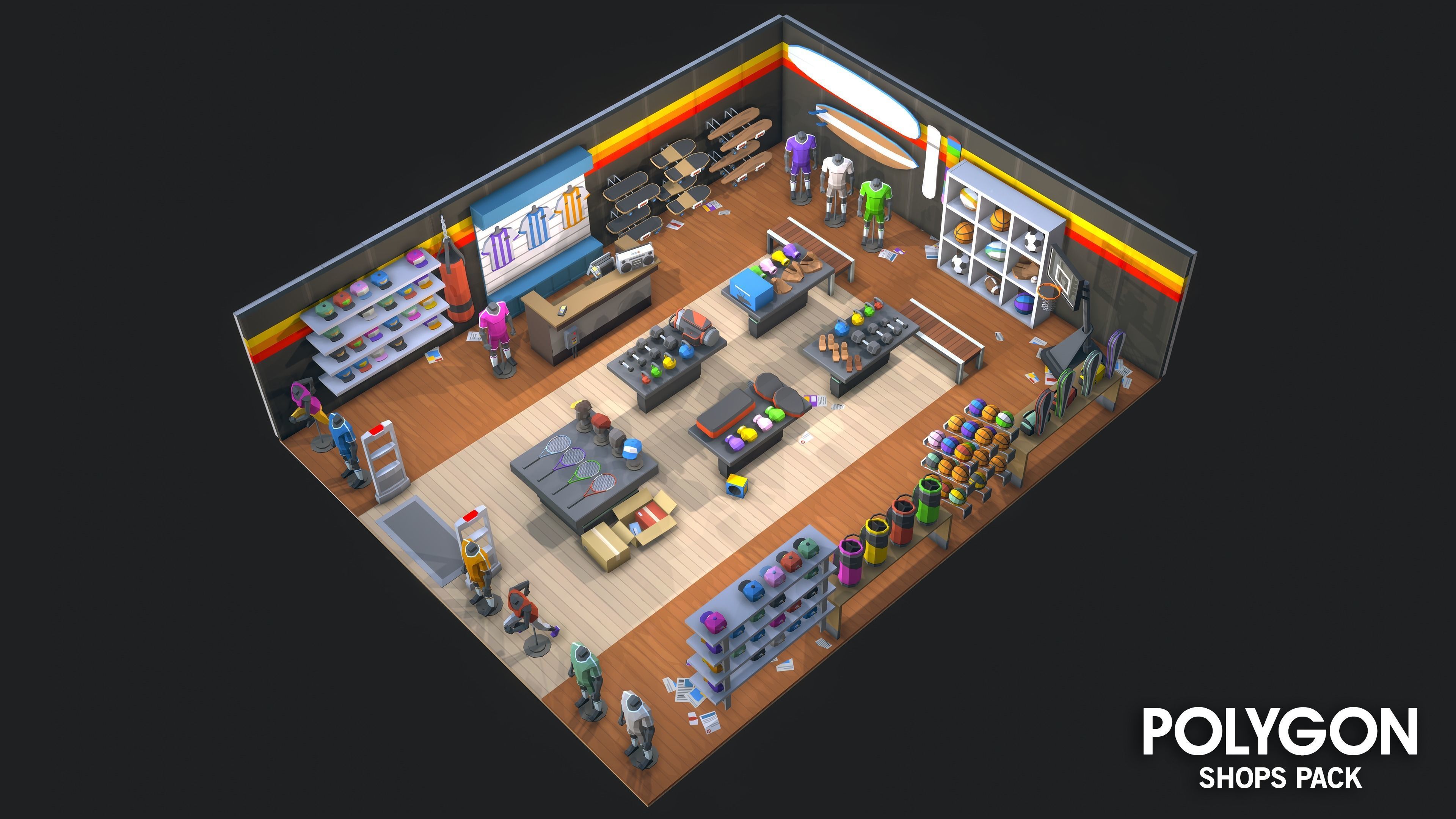 POLYGON - Shops Pack Low-poly 3D model_19