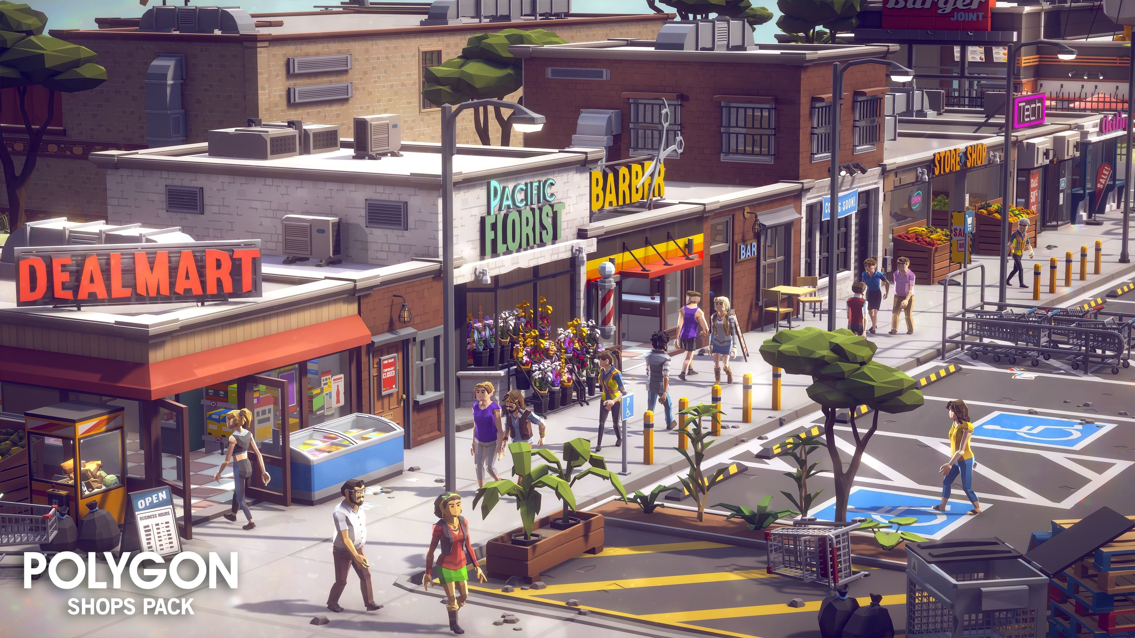 POLYGON - Shops Pack Low-poly 3D model_14