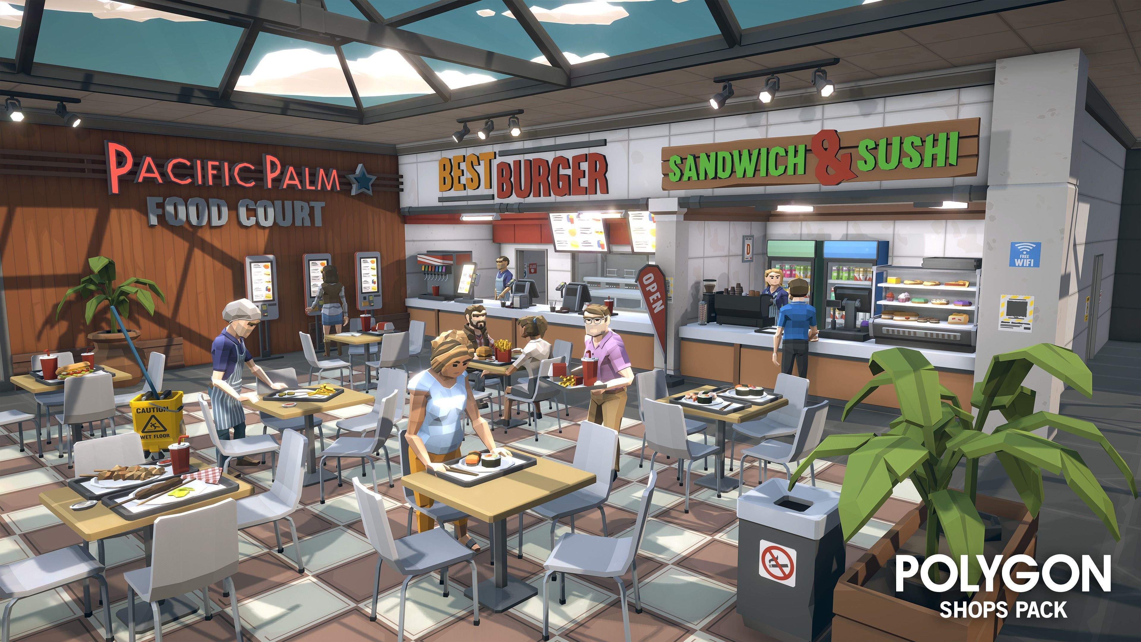 POLYGON - Shops Pack Low-poly 3D model_7